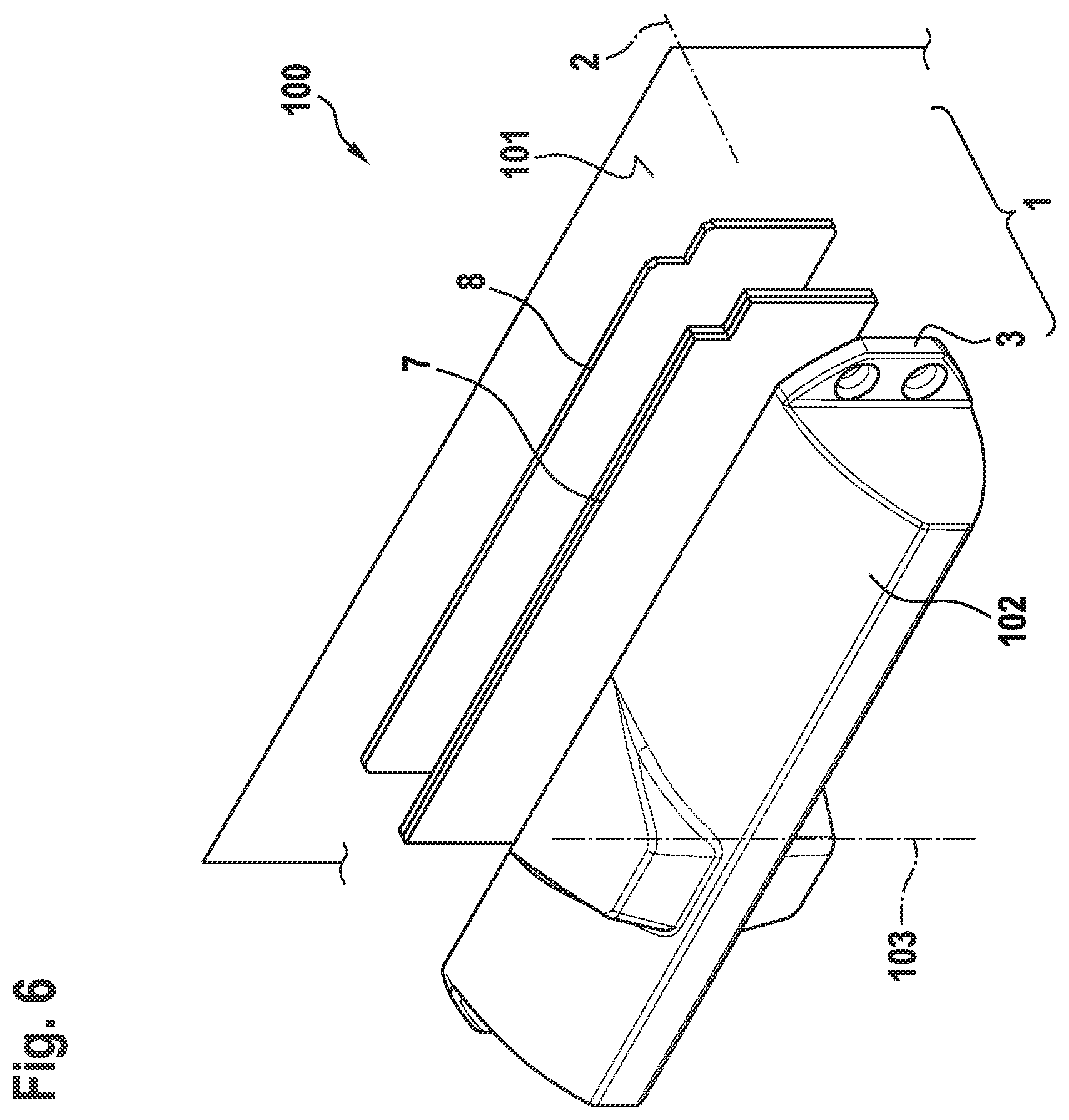 Patent US11814888 Figure 6 – Fire protection fastening device for fastening a door actuator