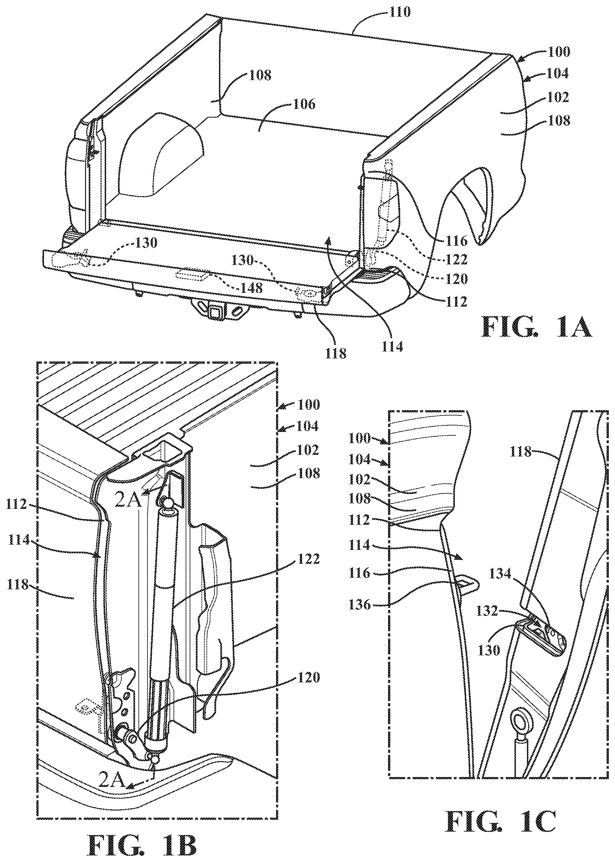 Patent US11814889 Figure 1 – Systems and methods for operating a power tailgate system