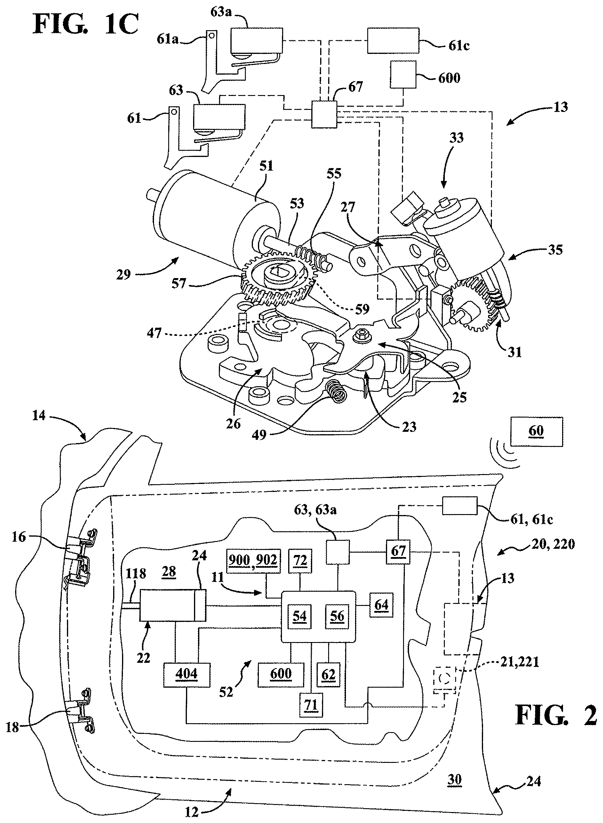 Patent US11814891 Figure 2 – Door system with door presenter control