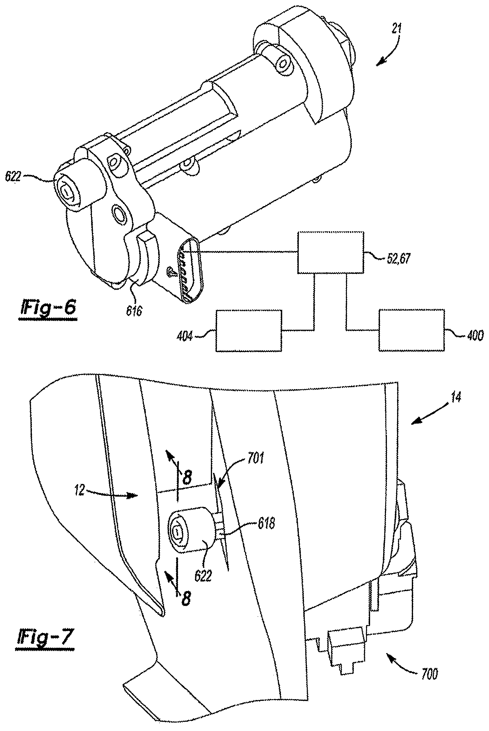 Patent US11814891 Figure 7 – Door system with door presenter control