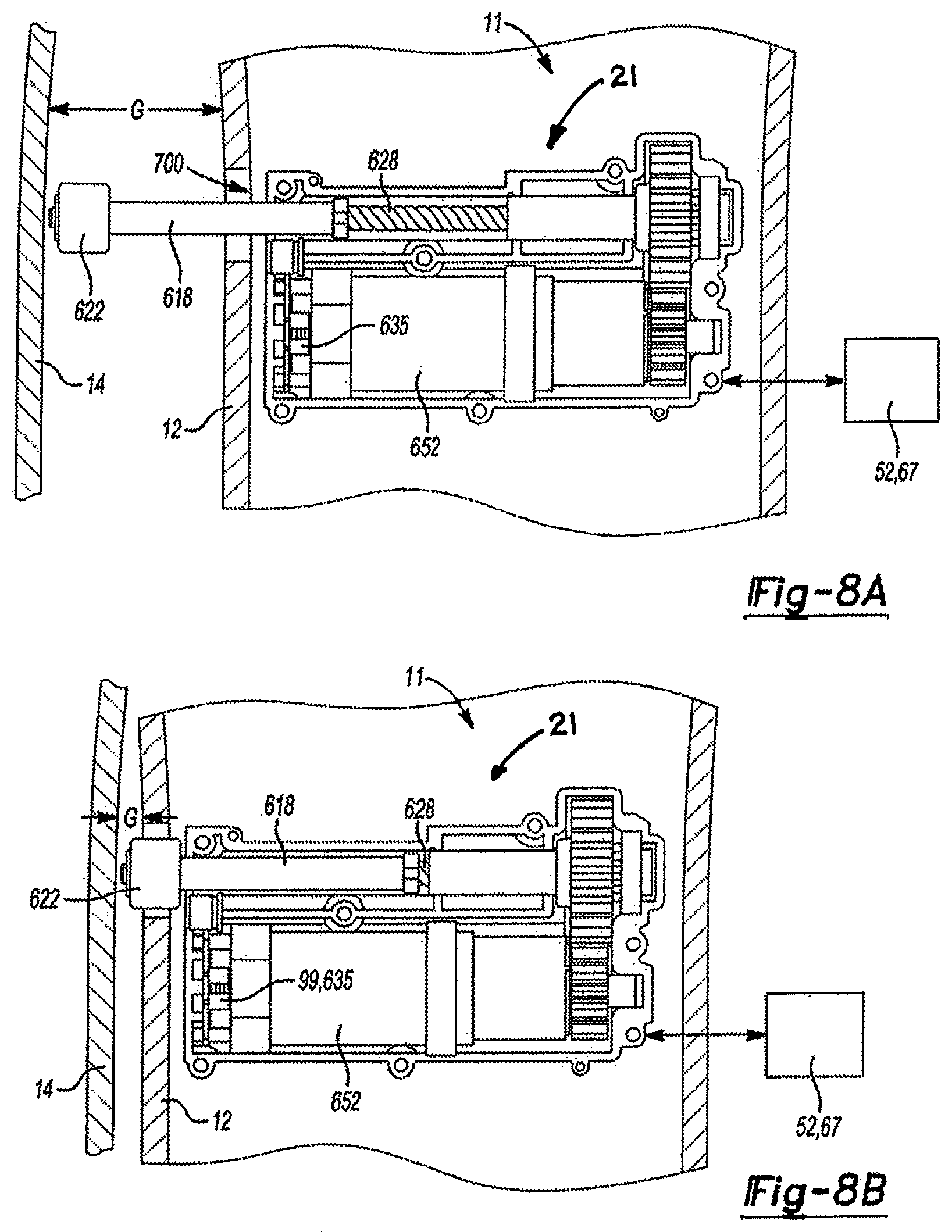 Patent US11814891 Figure 8 – Door system with door presenter control
