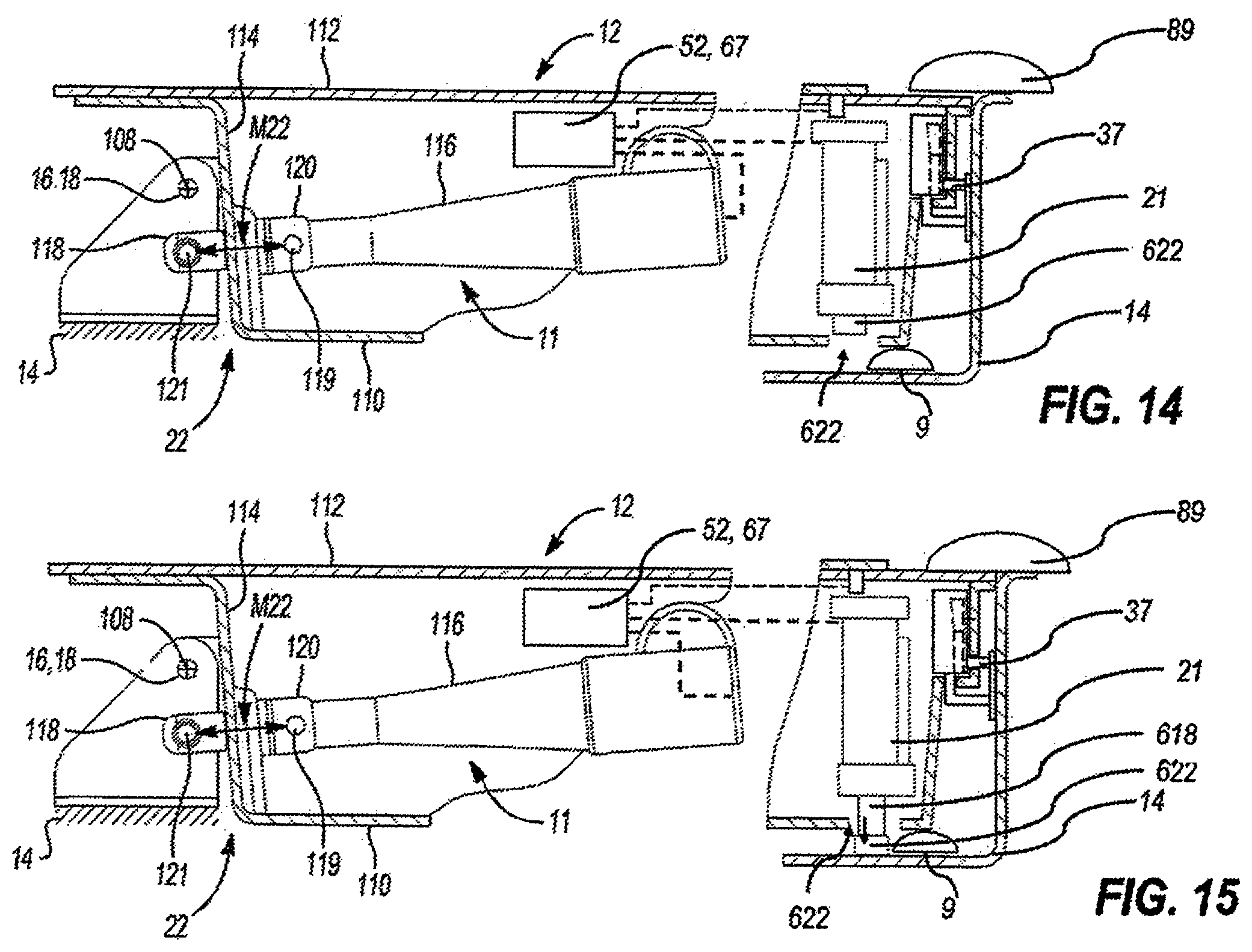 Patent US11814891 Figure 13 – Door system with door presenter control
