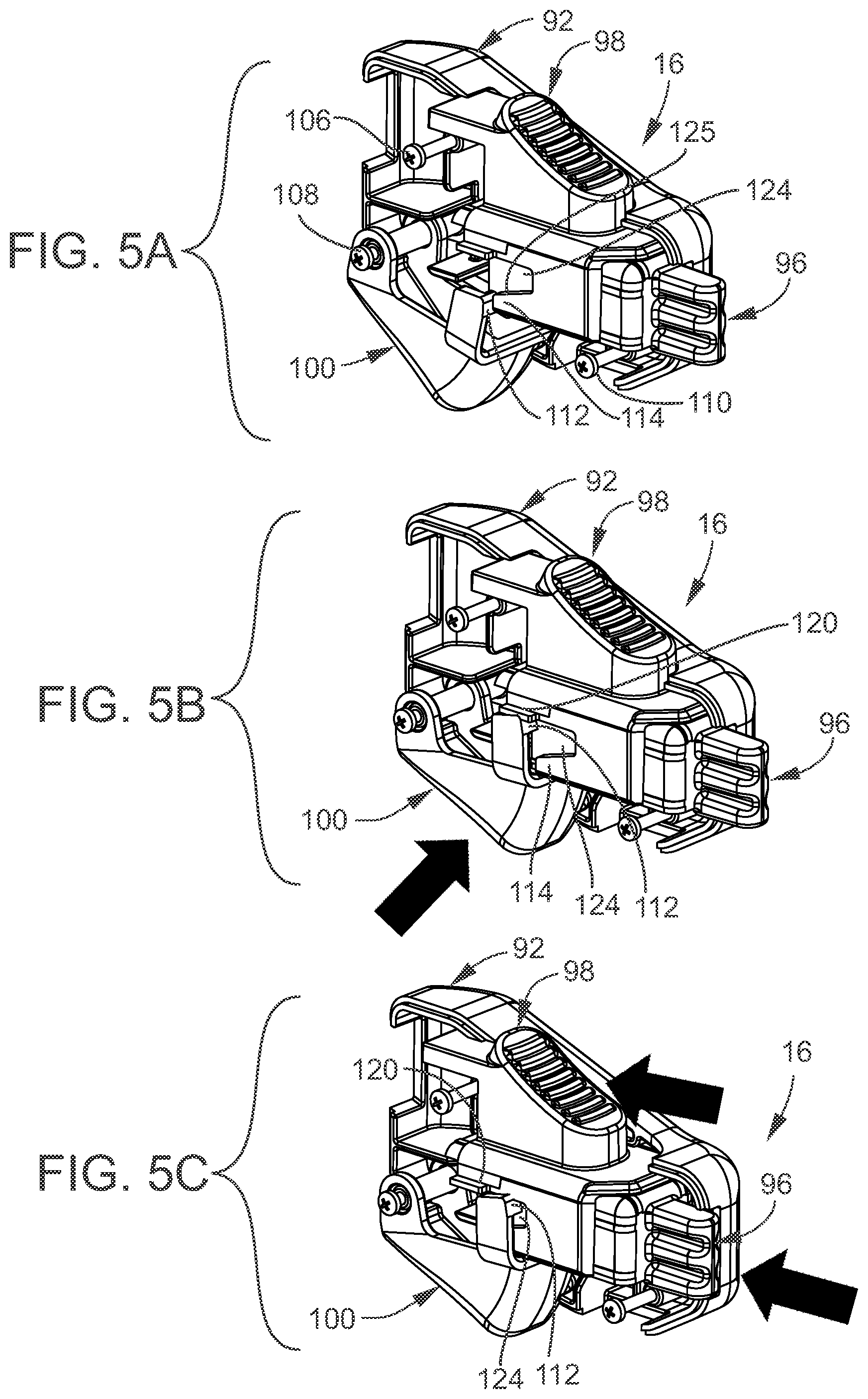 Patent US11814892 Figure 5 – Gated barrier with one hand latch apparatus