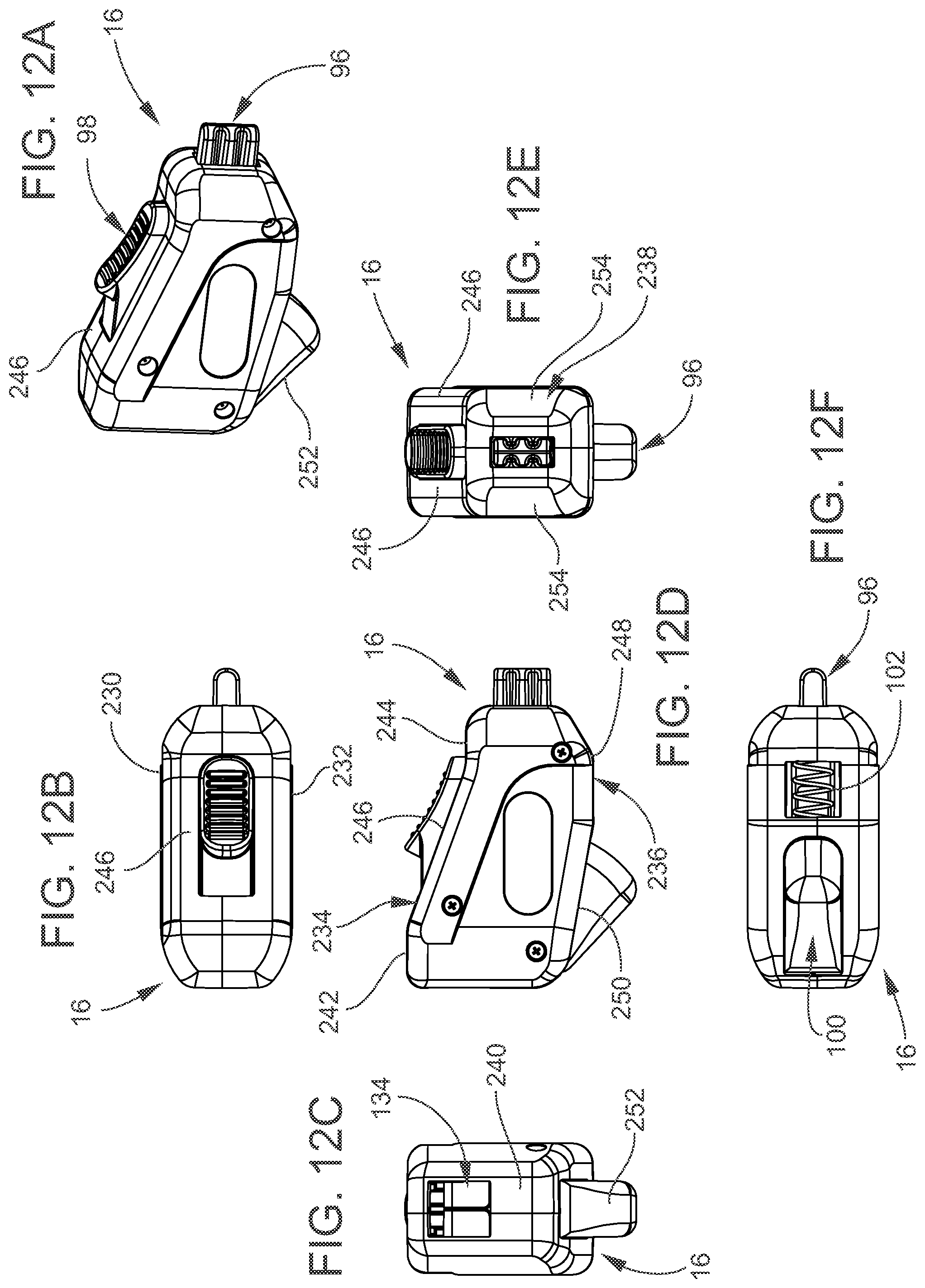 Patent US11814892 Figure 12 – Gated barrier with one hand latch apparatus