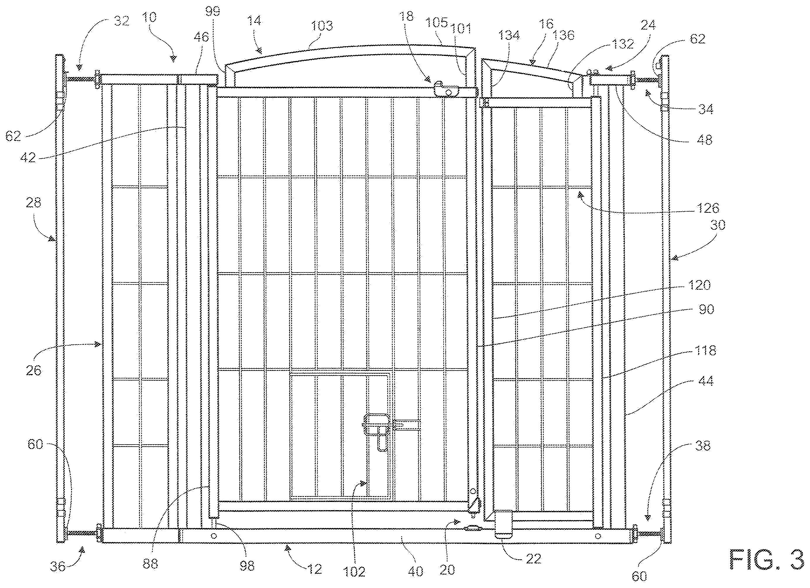 Patent US11814893 Figure 3 – Double door gate apparatus