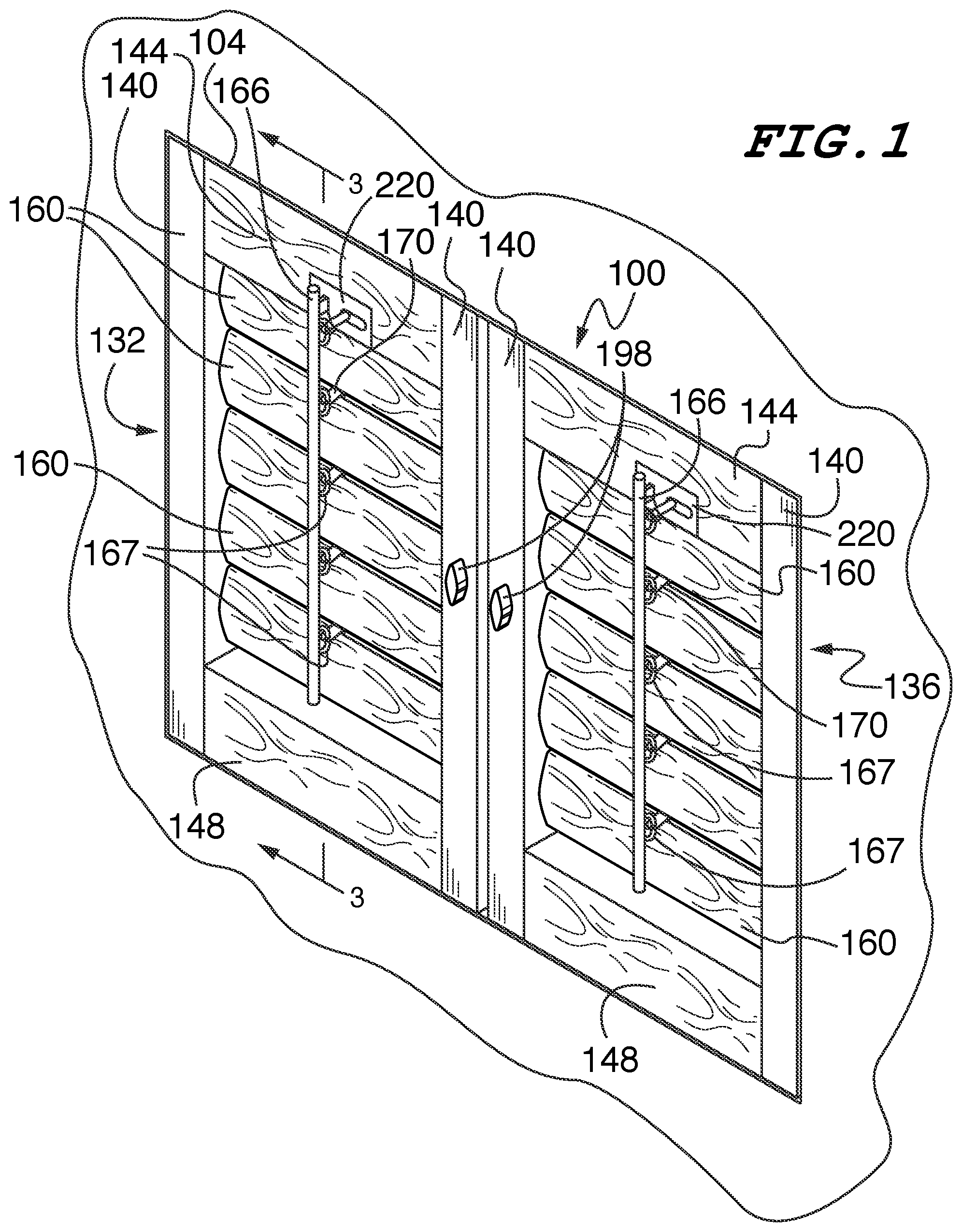 Patent US11814896 Figure 1 – Security shutter assembly