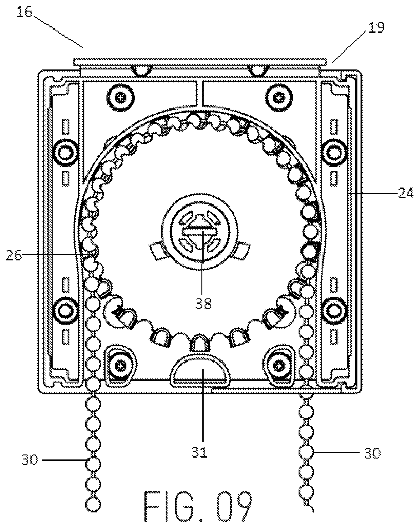 Patent US11814897 Figure 9 – Operating assembly and system for a roller shade