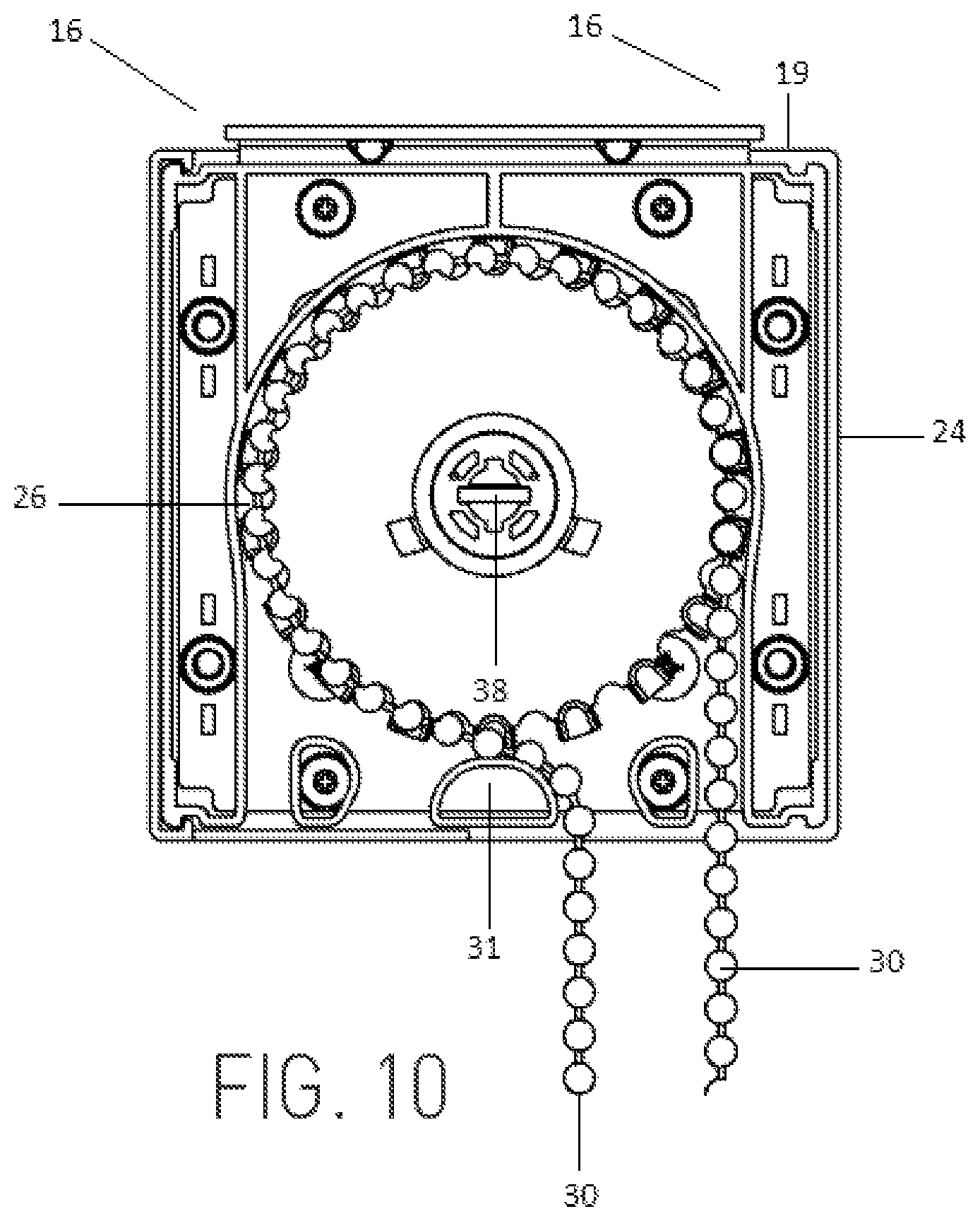 Patent US11814897 Figure 10 – Operating assembly and system for a roller shade