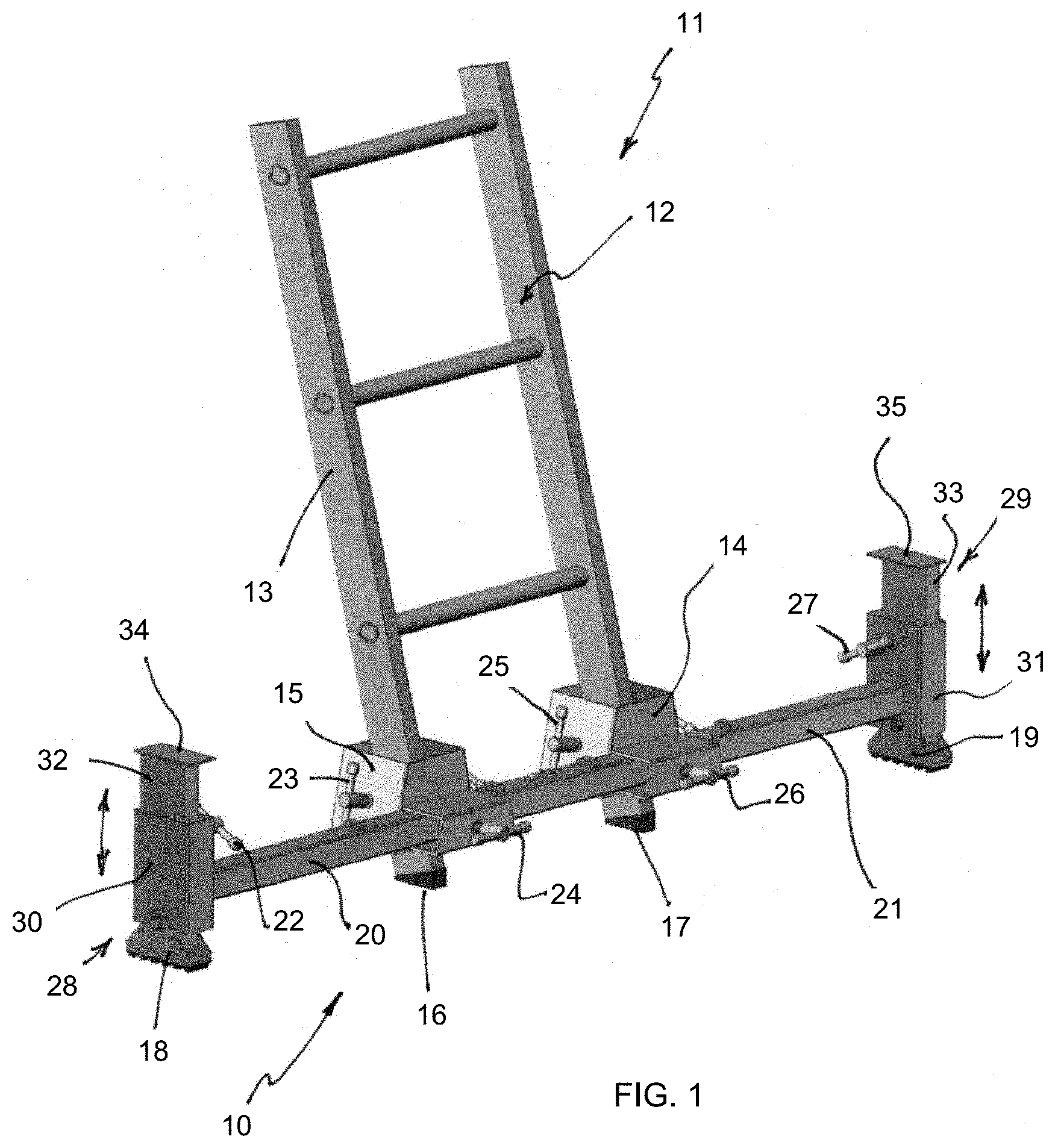 Patent US11814898 Figure 1 – Relation to ladder stabilisation