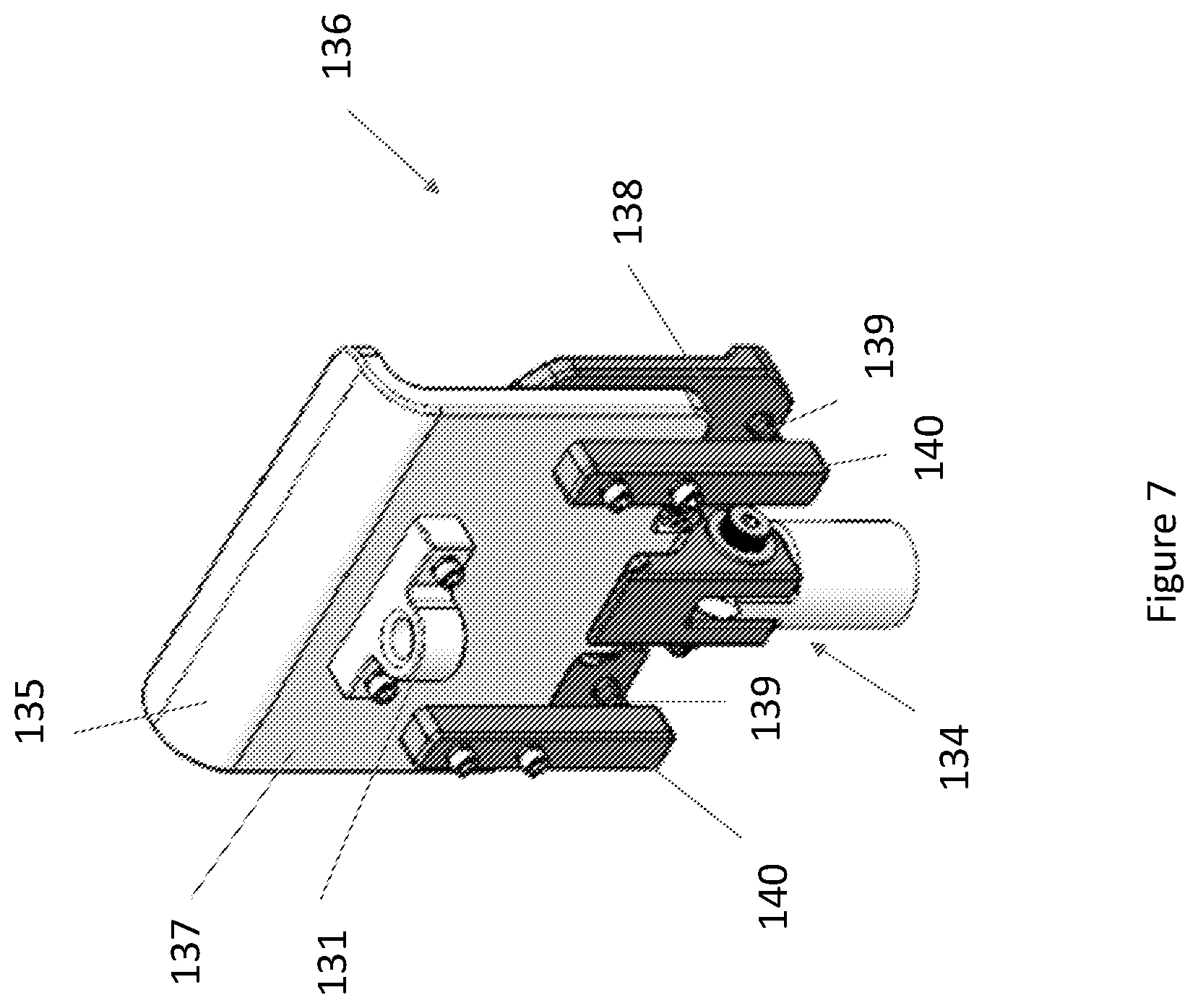 Patent US11814899 Figure 7 – Ladder securing device