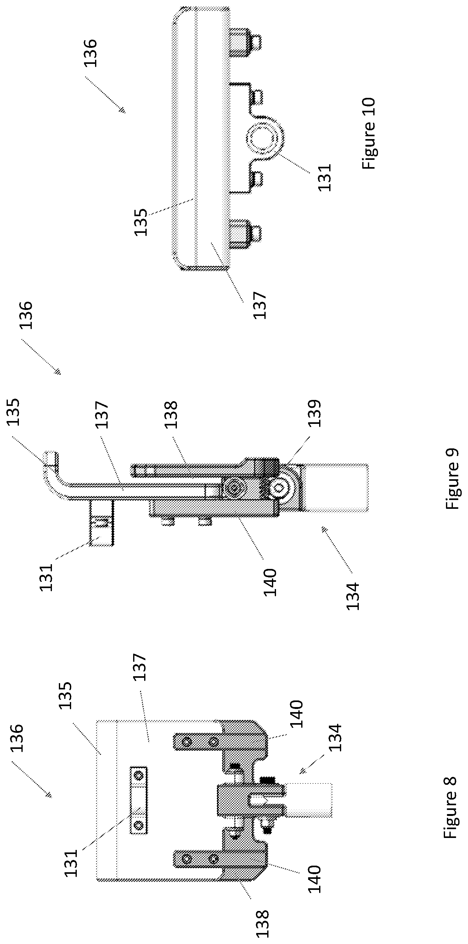 Patent US11814899 Figure 8 – Ladder securing device
