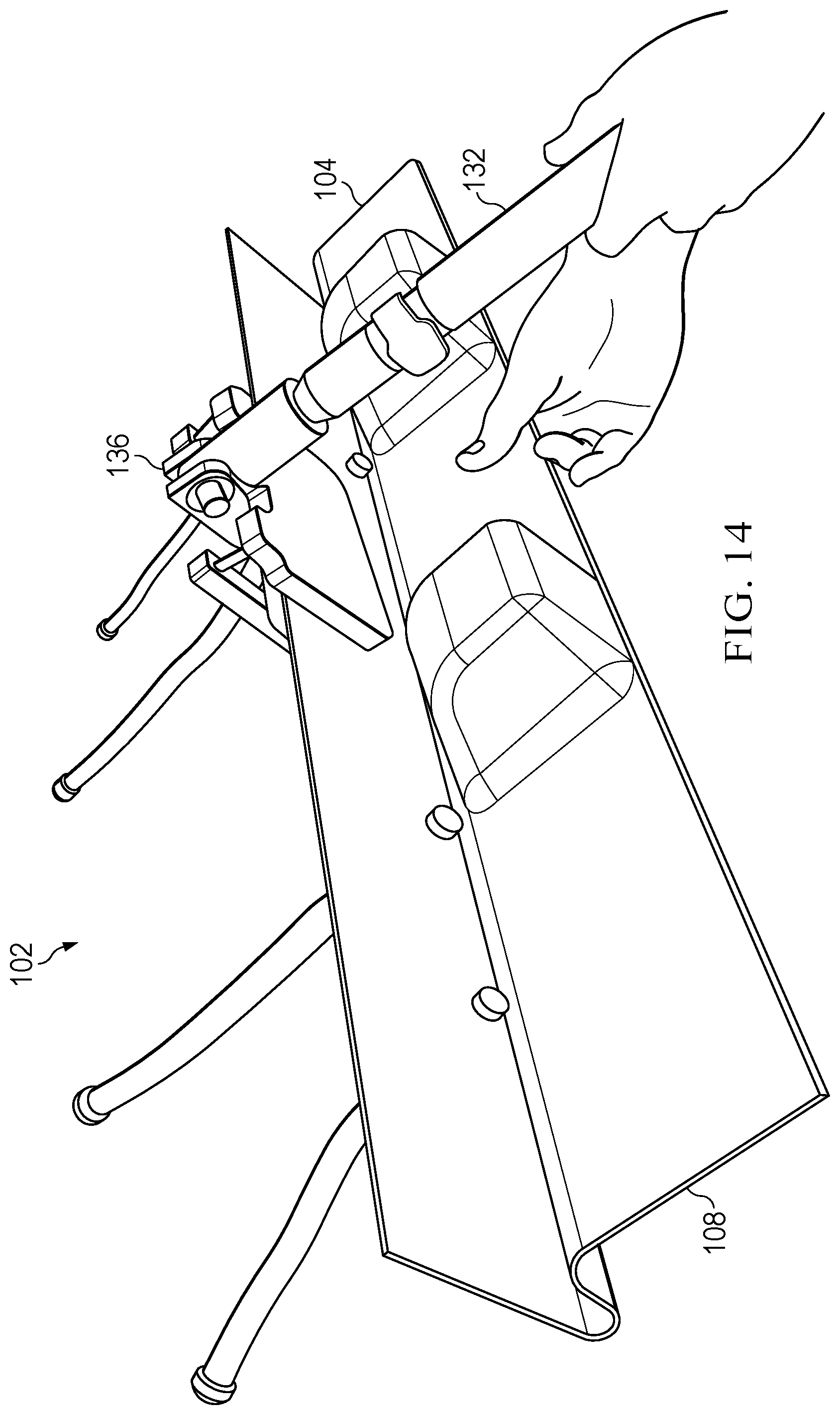 Patent US11814899 Figure 12 – Ladder securing device