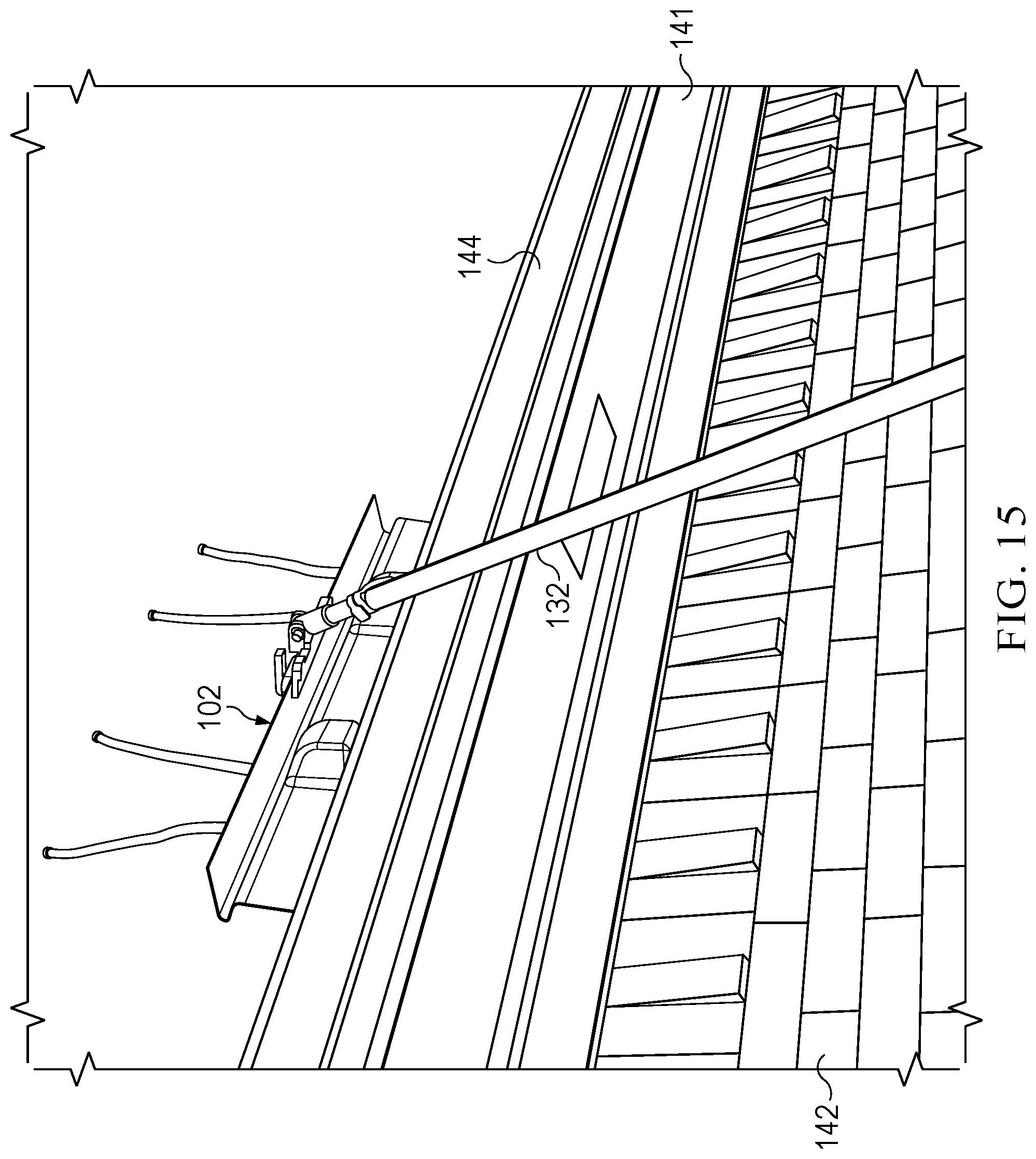 Patent US11814899 Figure 13 – Ladder securing device