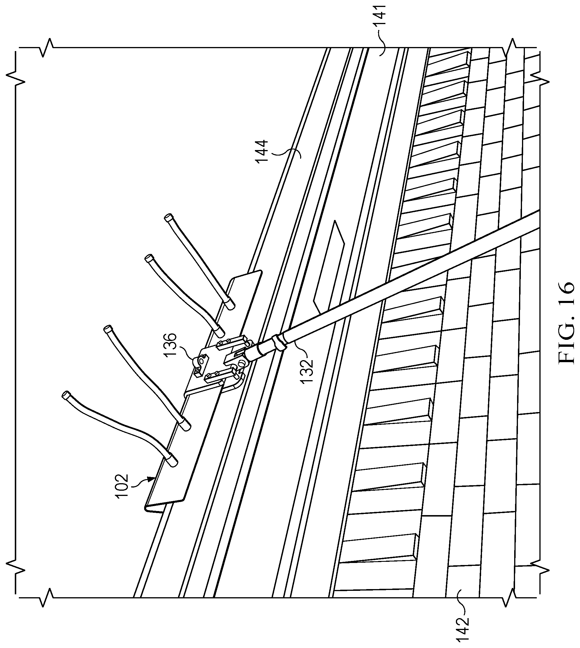 Patent US11814899 Figure 14 – Ladder securing device