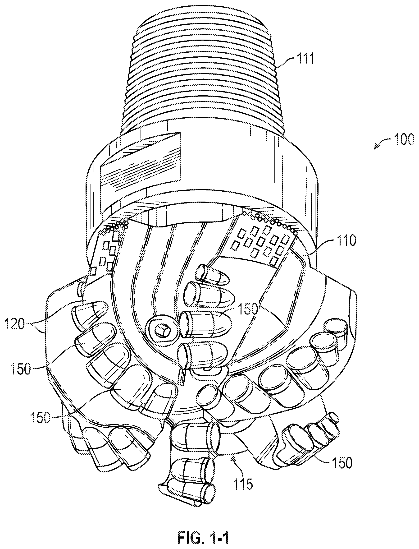 Patent US11814904 Figure 1 – Cutting structure of cutting elements for downhole cutting tools