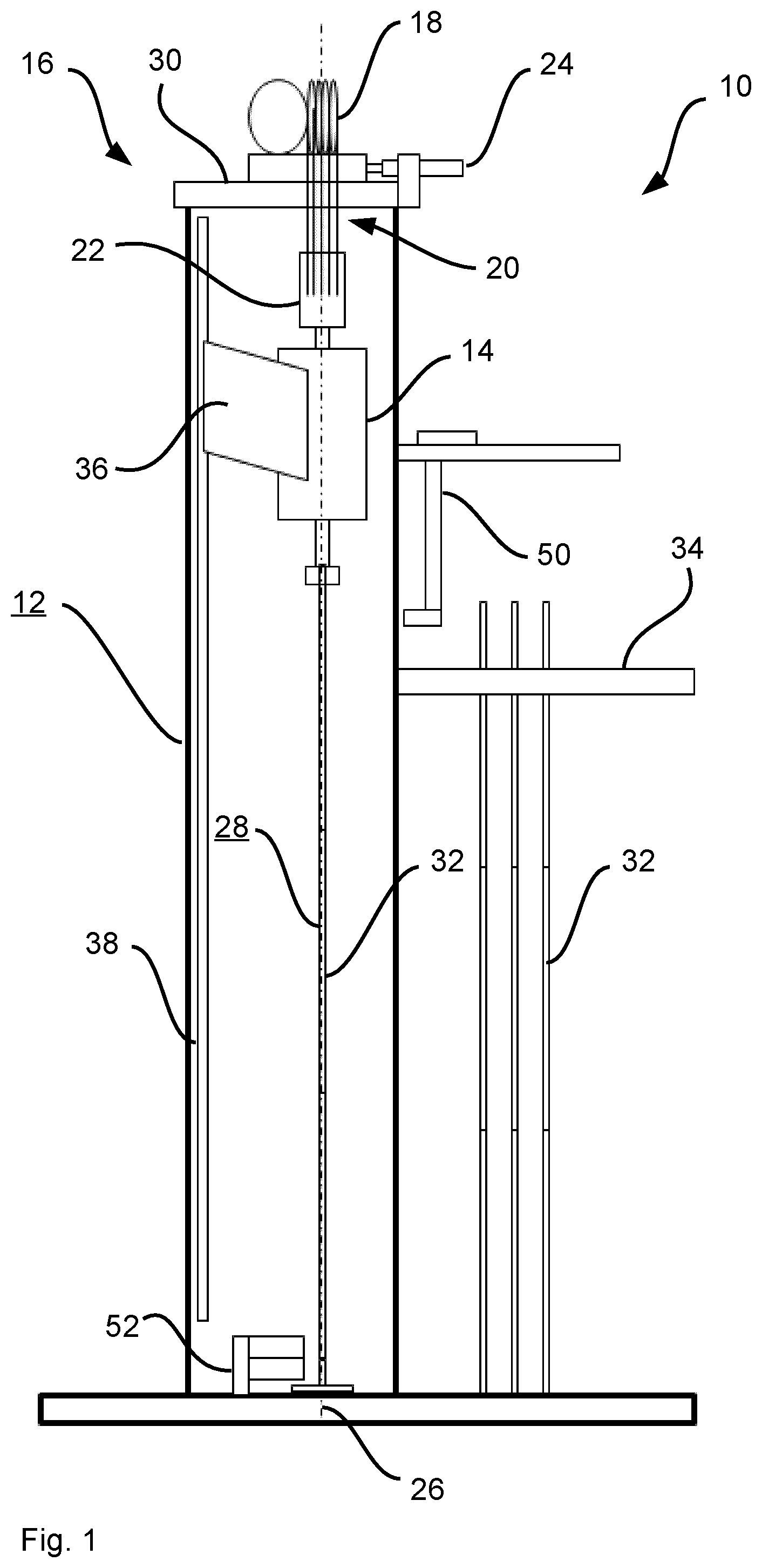 Patent US11814906 Figure 1 – Onshore drilling rig and method for moving a top drive in a drill mast of an onshore drilling rig