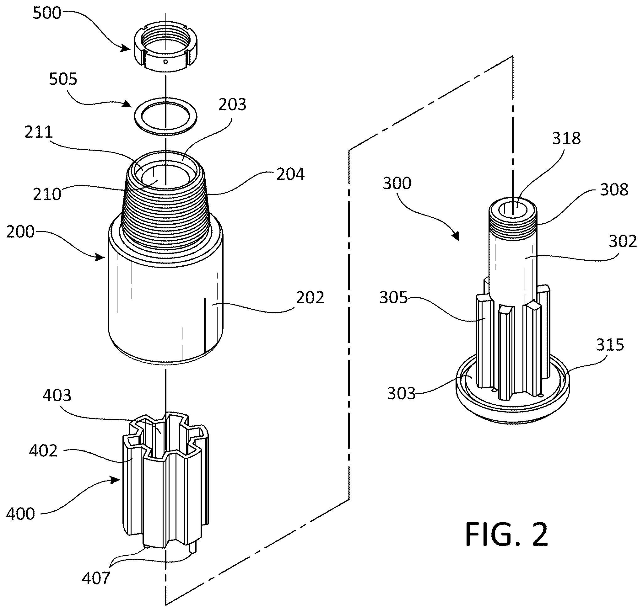 Patent US11814907 Figure 2 – Drill coupler for mitigating torsional vibration