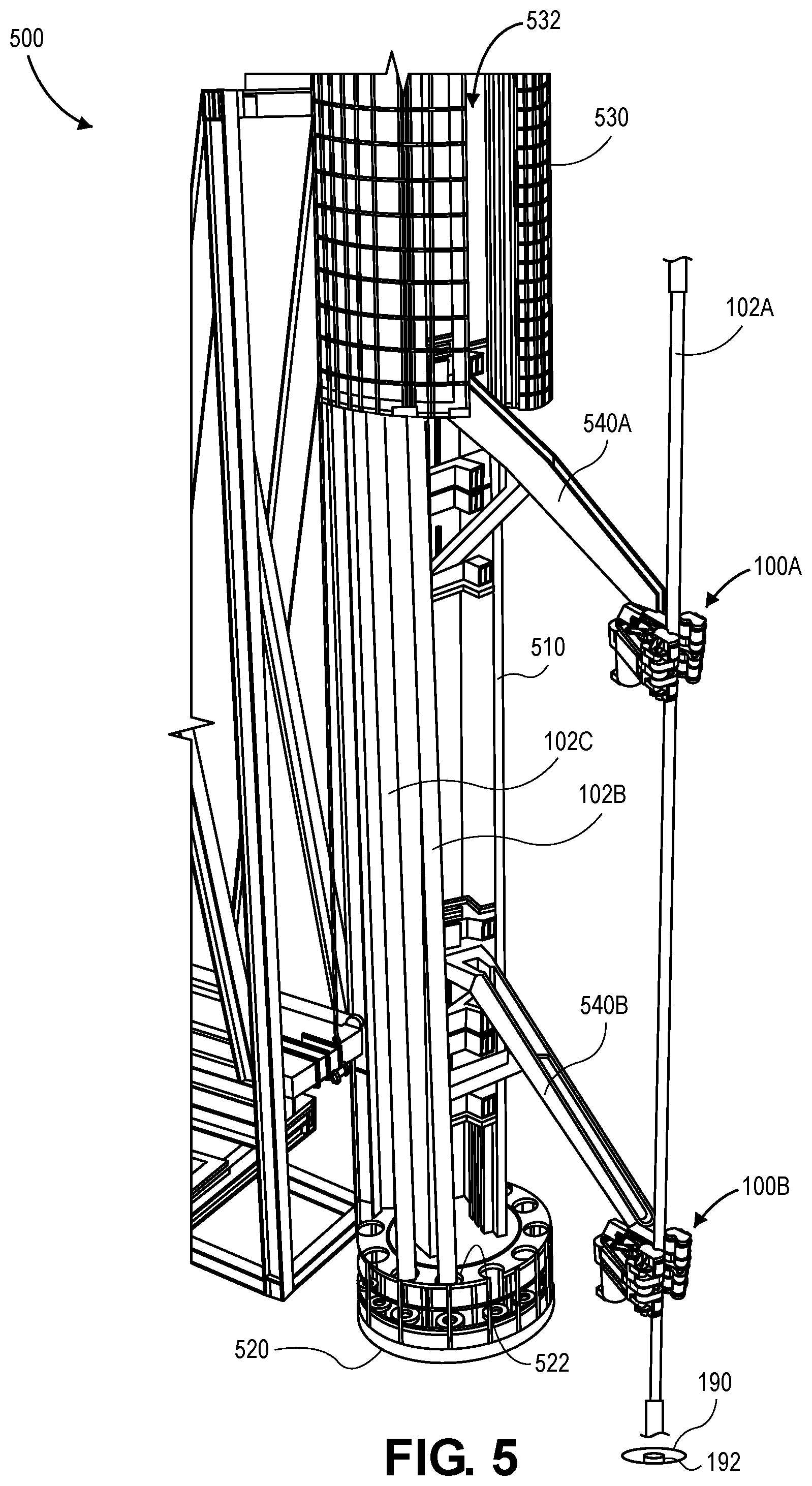 Patent US11814910 Figure 5 – System and method for handling a tubular member