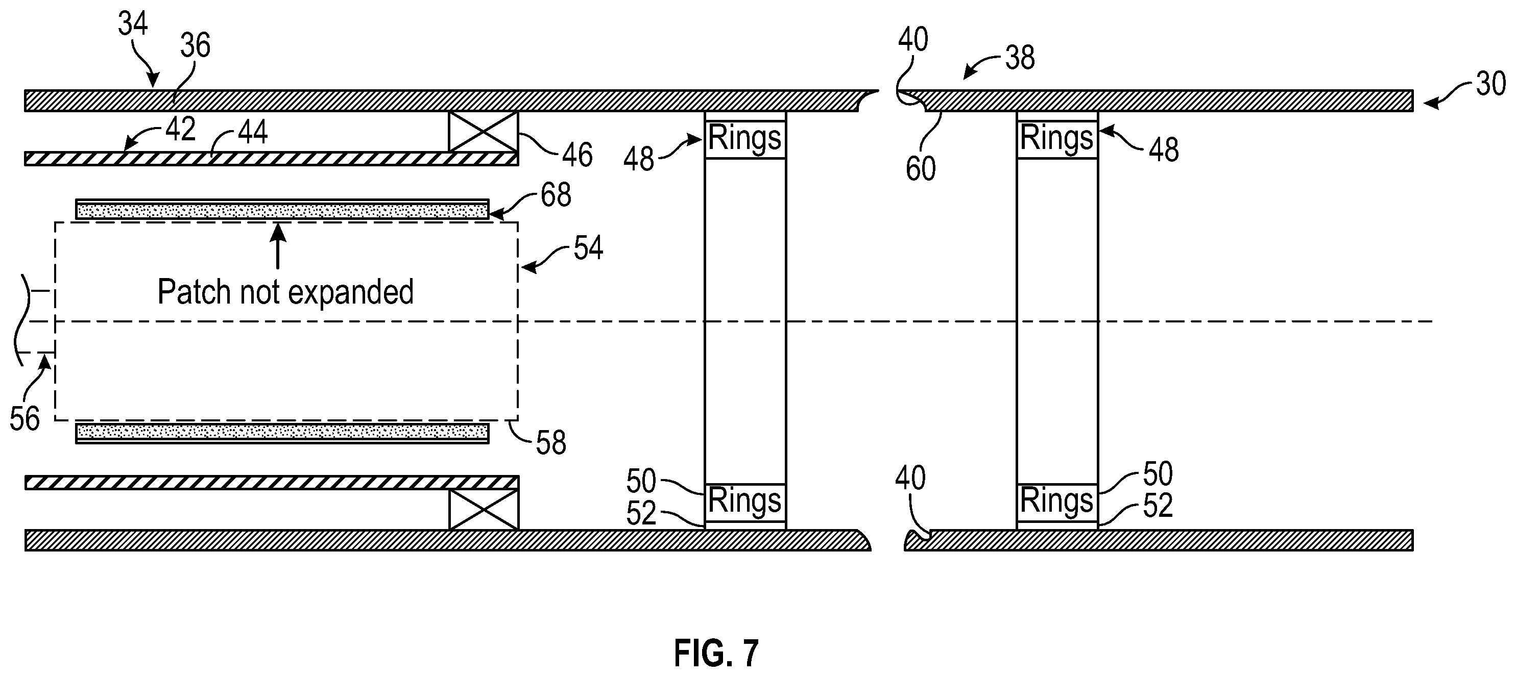 Patent US11814920 Figure 7 – System and methodology for through tubing patching