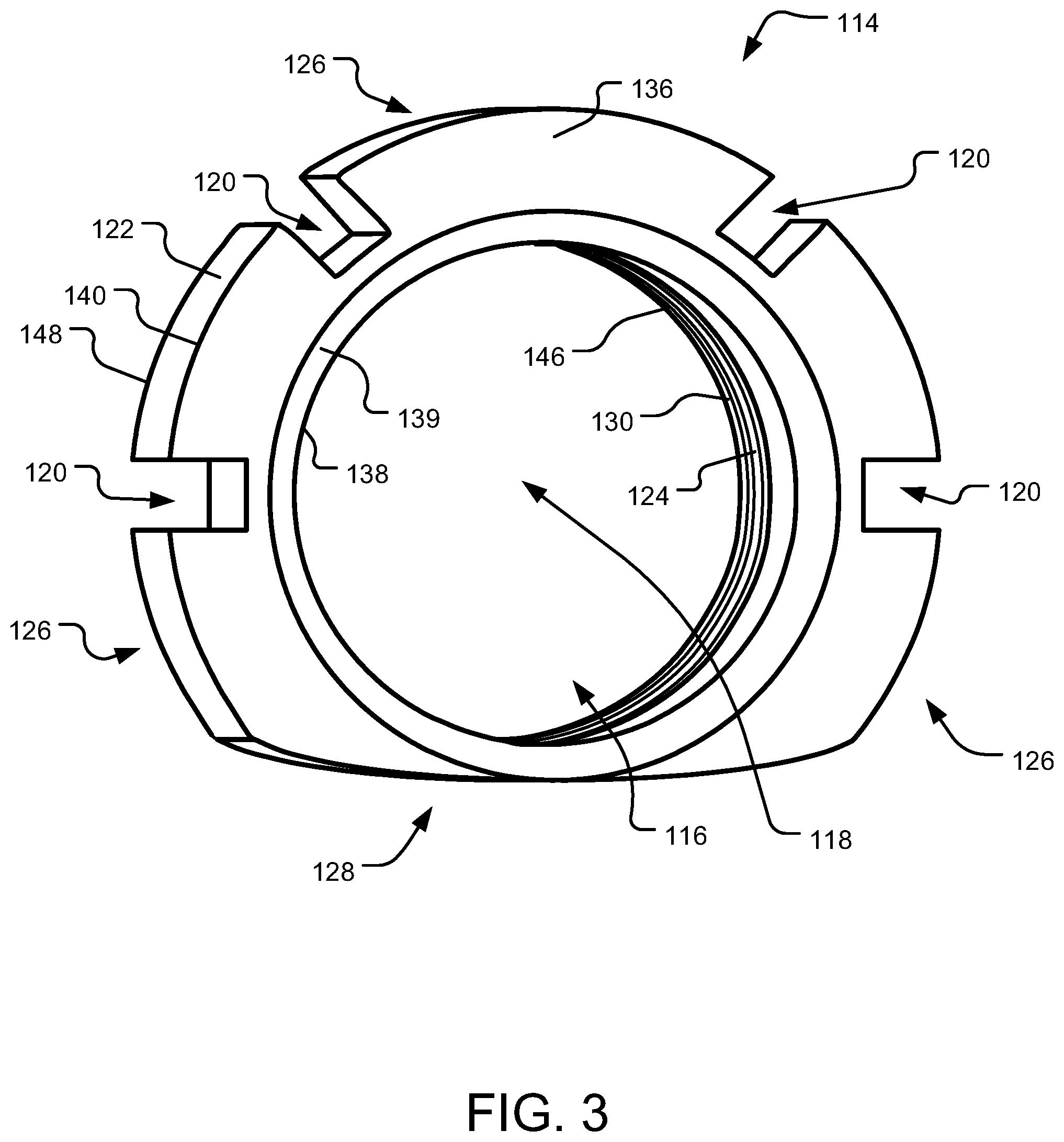 Patent US11814935 Figure 3 – Orientation ring
