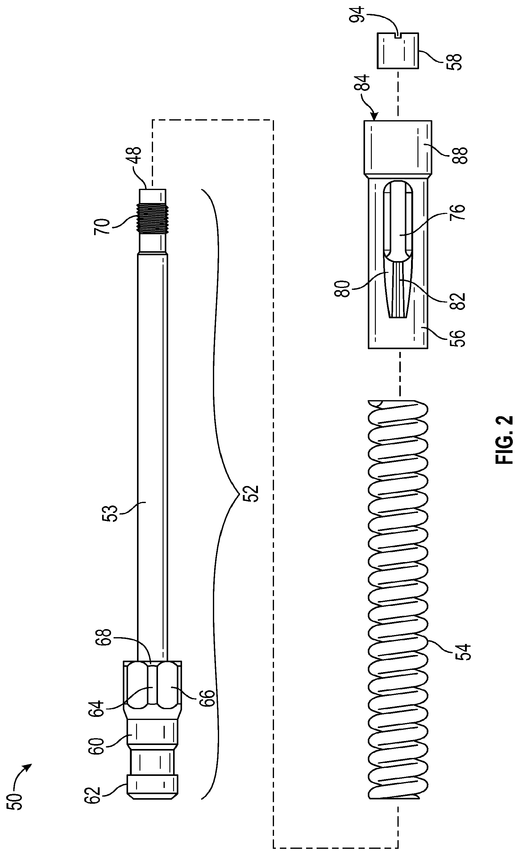 Patent US11814936 Figure 2 – Apparatus and method for securing end pieces to a mandrel