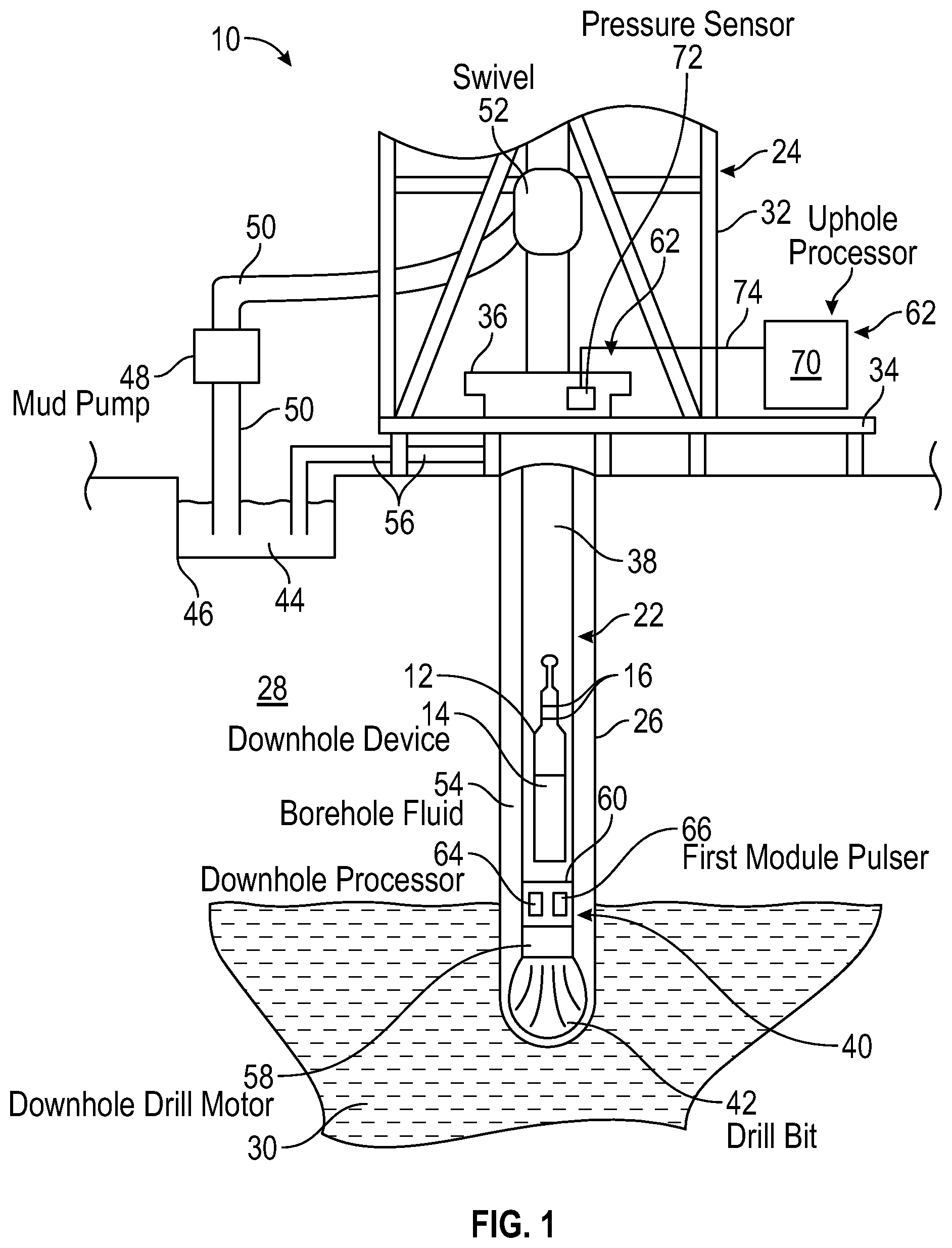 Patent US11814954 Figure 1 – Optimization of automated telemetry for a downhole device