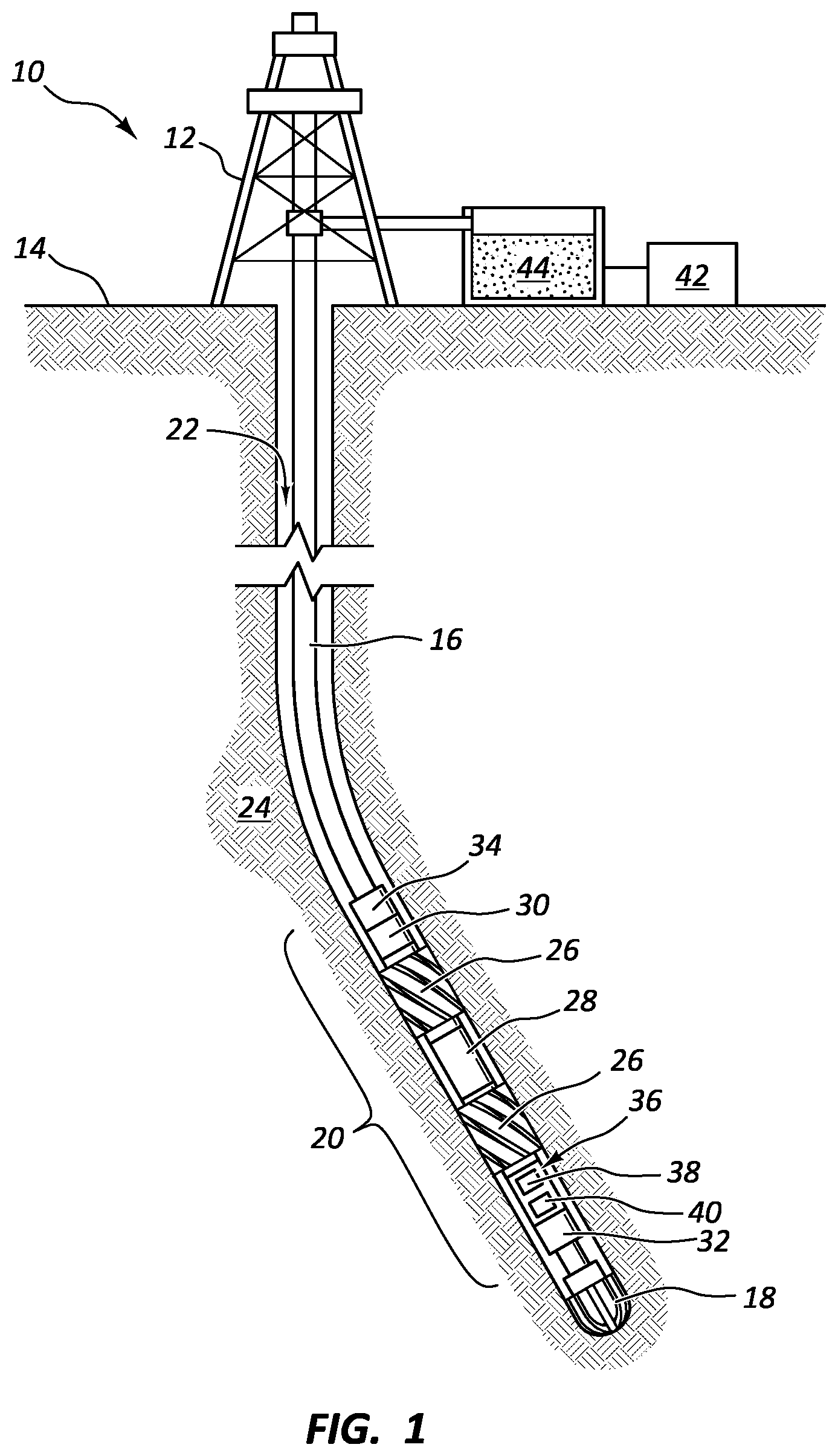 Patent US11814958 Figure 1 – Downhole tool with tapered actuators