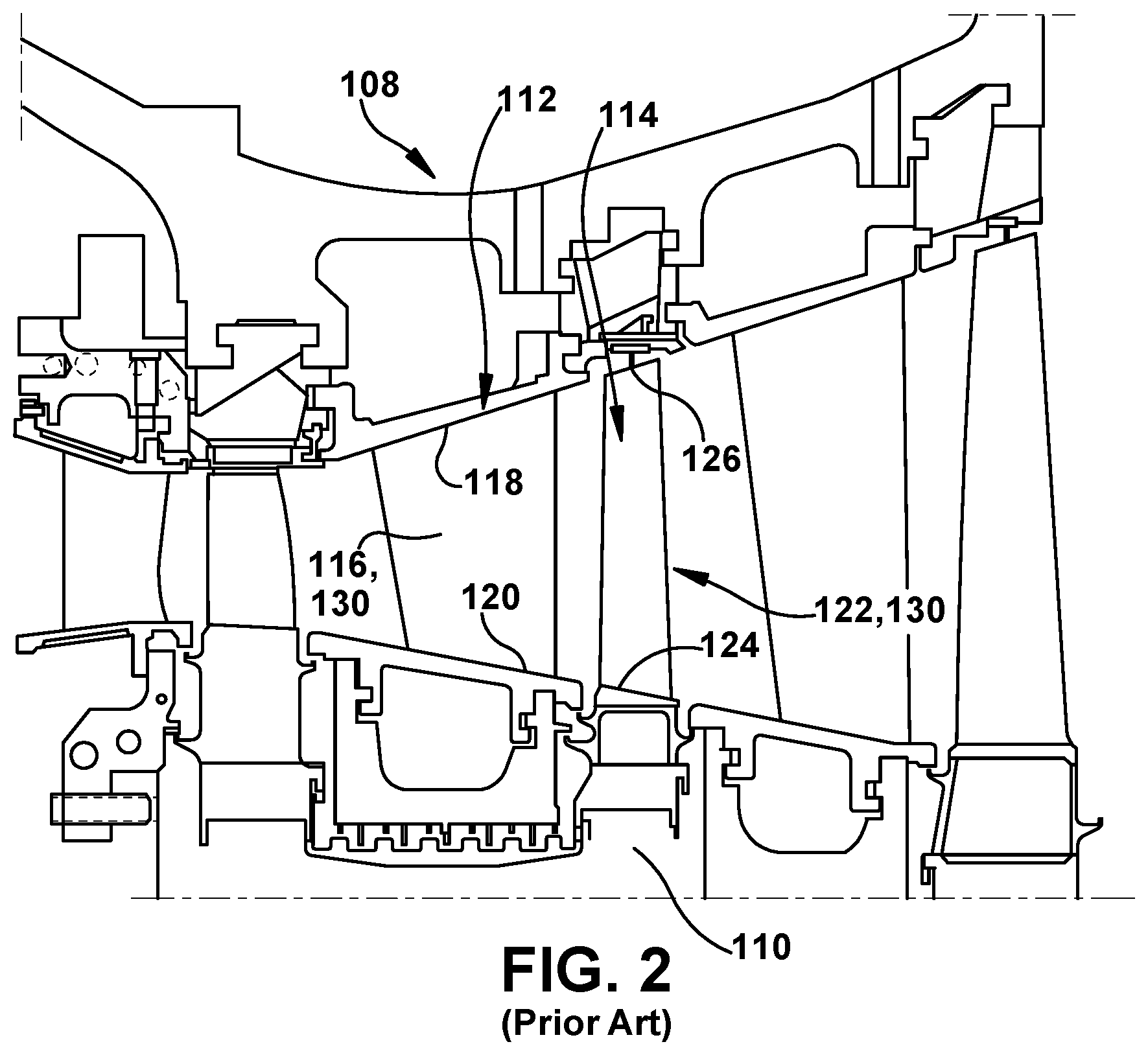 Patent US11814965 Figure 2 – Turbomachine blade trailing edge cooling circuit with turn passage having set of obstructions