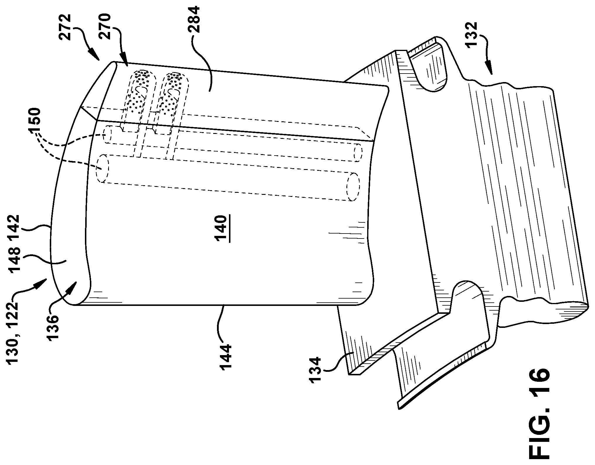 Patent US11814965 Figure 12 – Turbomachine blade trailing edge cooling circuit with turn passage having set of obstructions