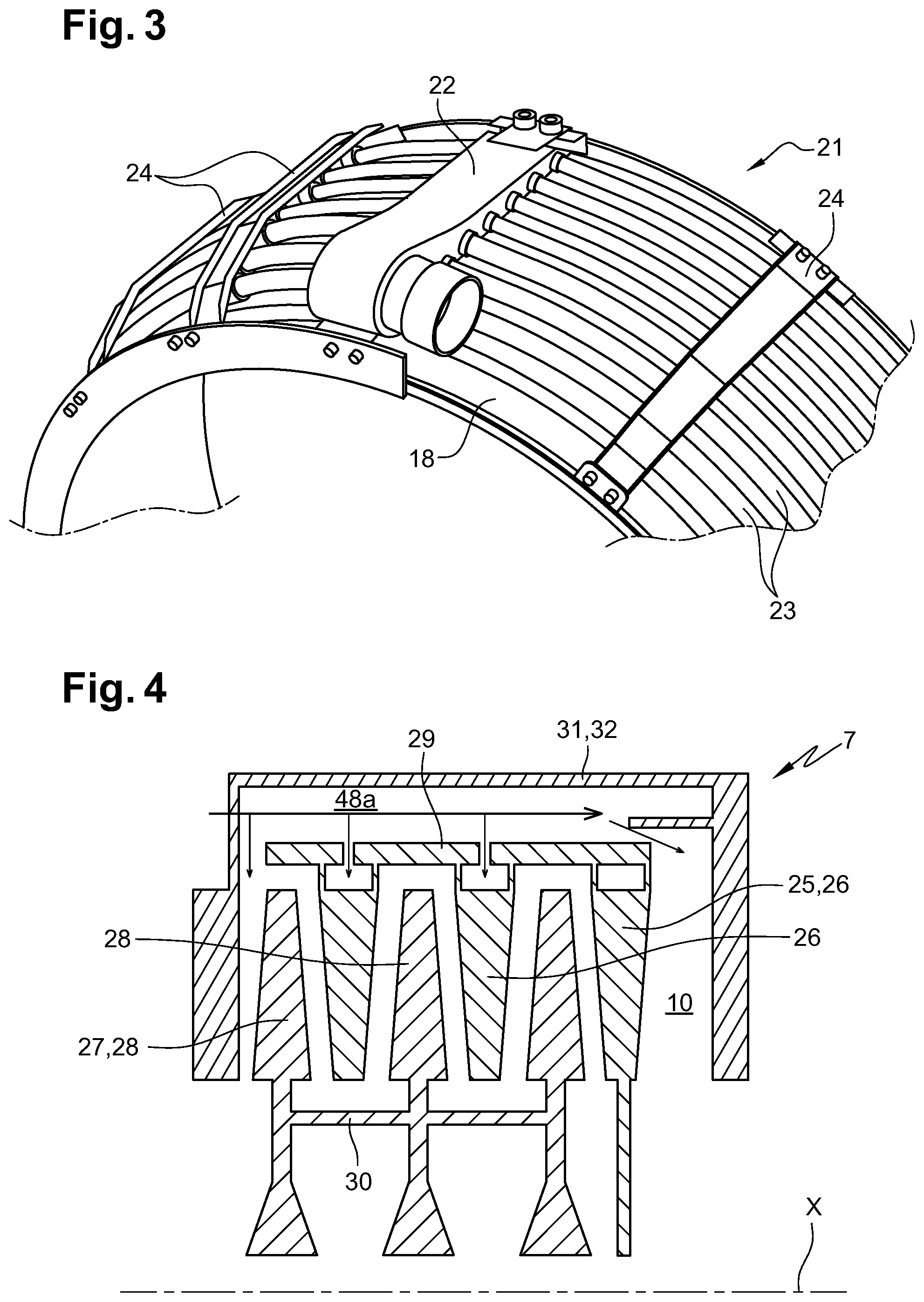 Patent US11814967 Figure 2 – Cooling device for a turbomachine casing