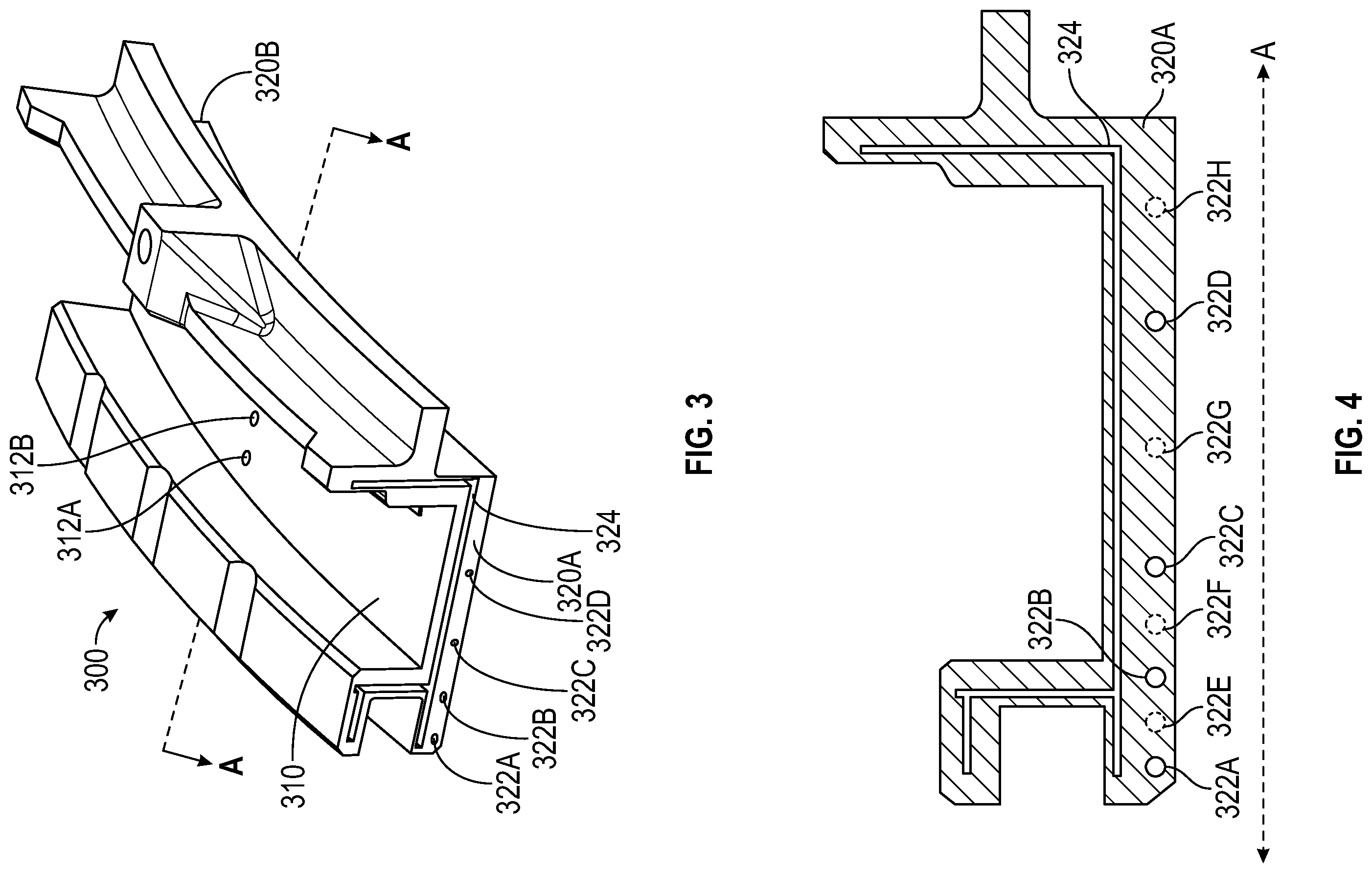Patent US11814974 Figure 3 – Internally cooled turbine tip shroud component