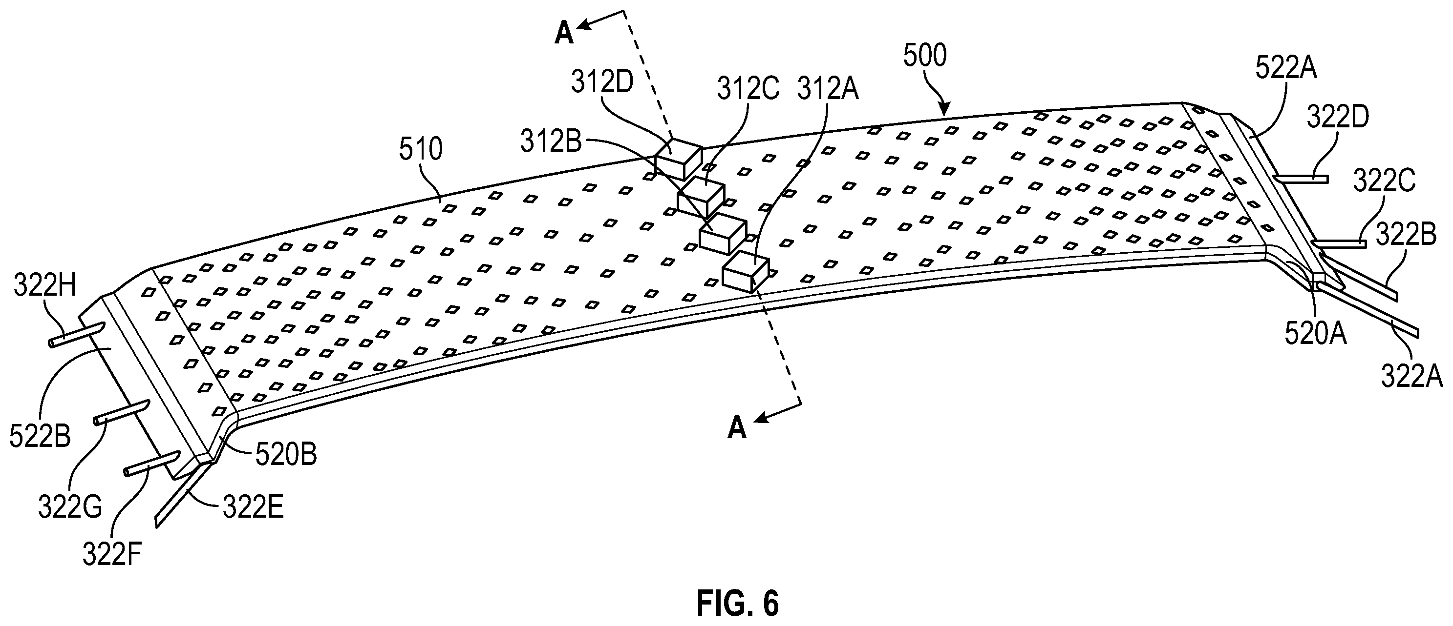 Patent US11814974 Figure 5 – Internally cooled turbine tip shroud component