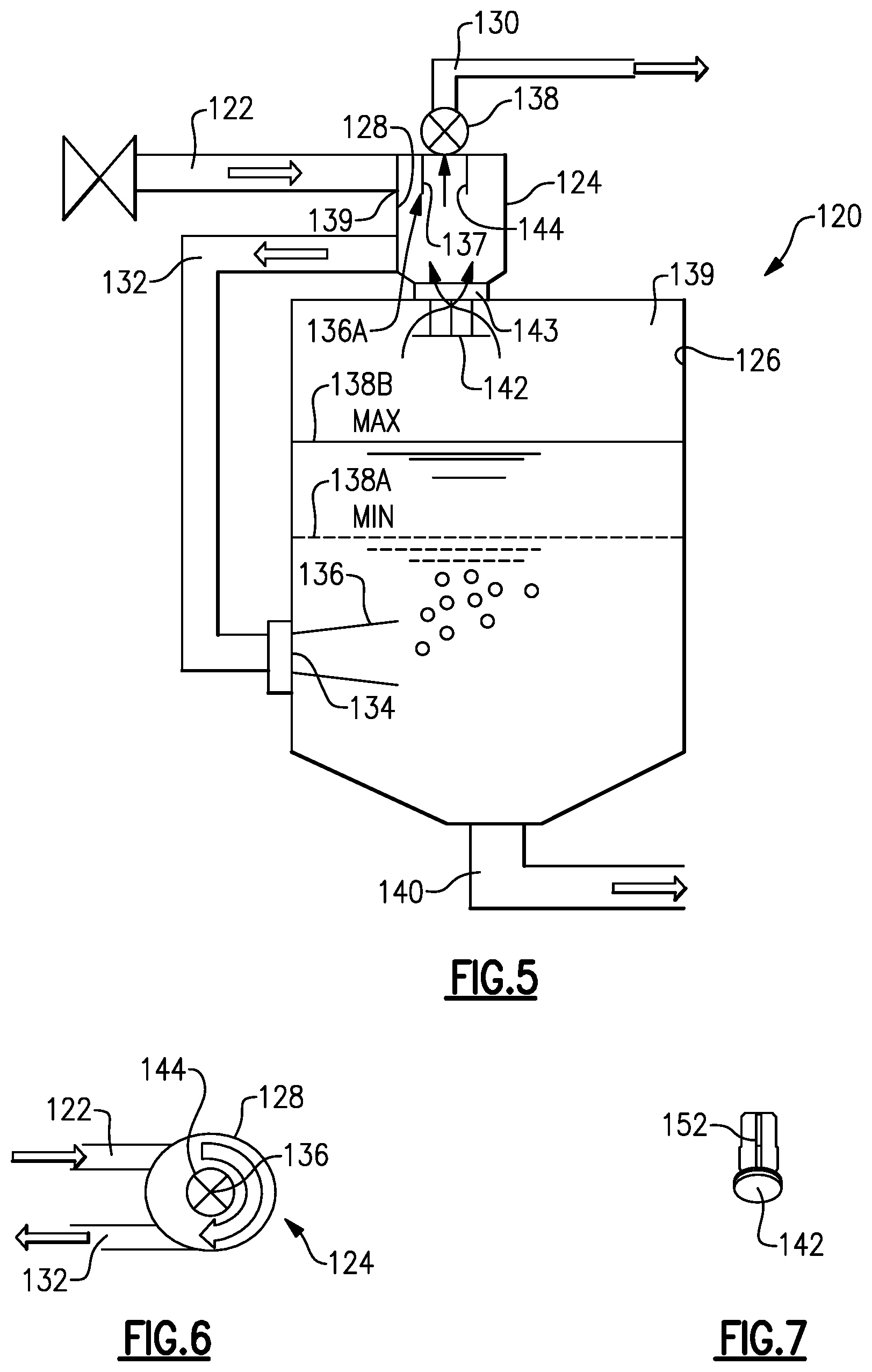Patent US11814976 Figure 5 – Geared gas turbine engine with oil deaerator and air removal