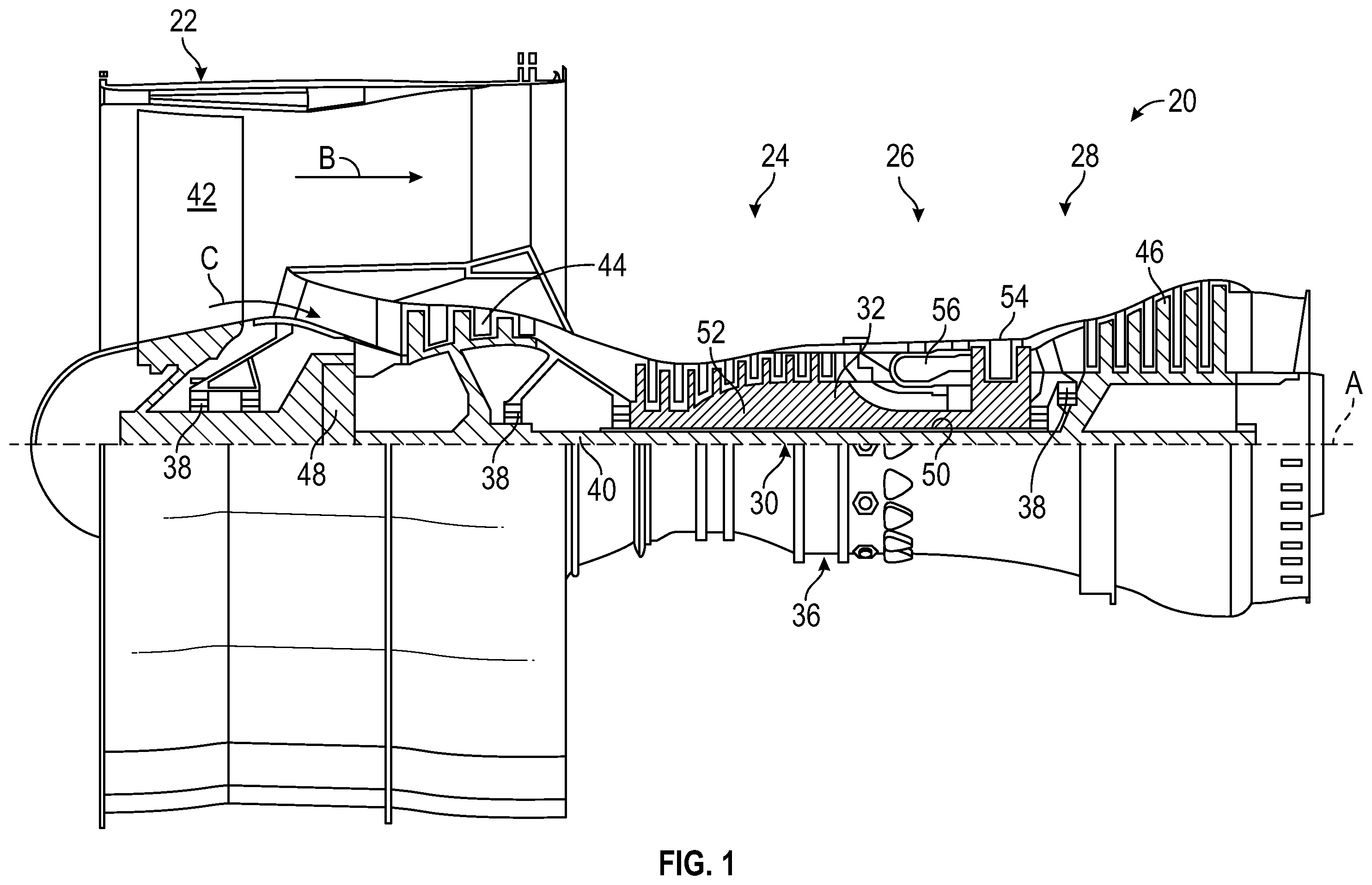 Patent US11814977 Figure 1 – Thermal conditioning of flange with secondary flow