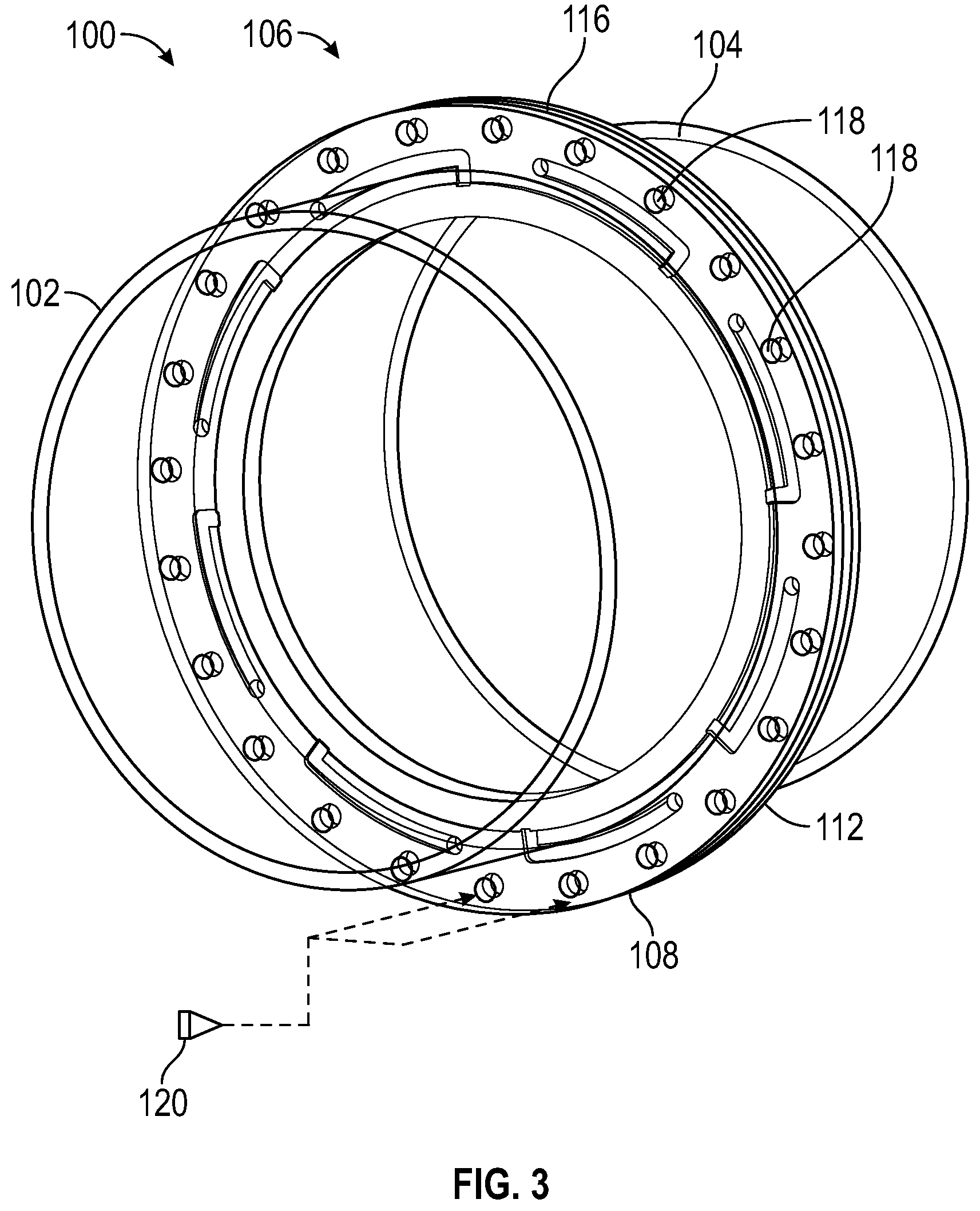 Patent US11814977 Figure 3 – Thermal conditioning of flange with secondary flow