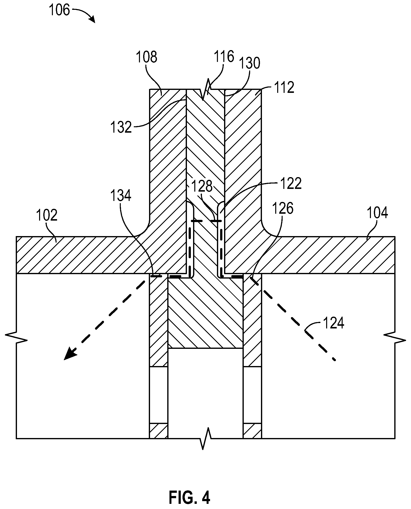 Patent US11814977 Figure 4 – Thermal conditioning of flange with secondary flow