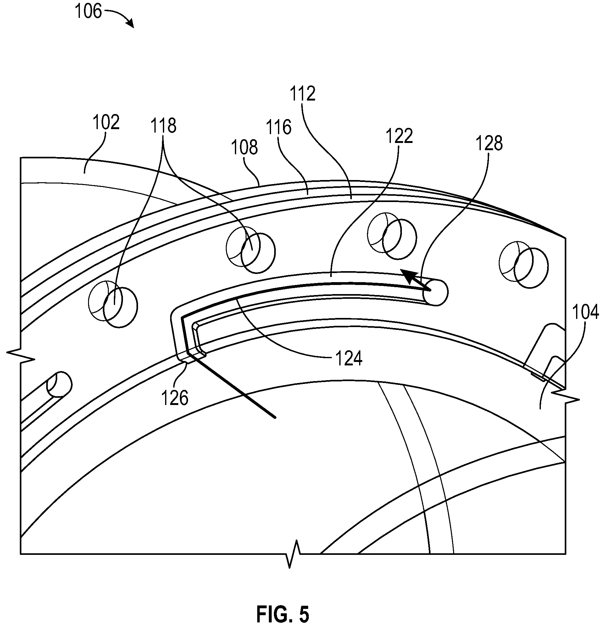Patent US11814977 Figure 5 – Thermal conditioning of flange with secondary flow
