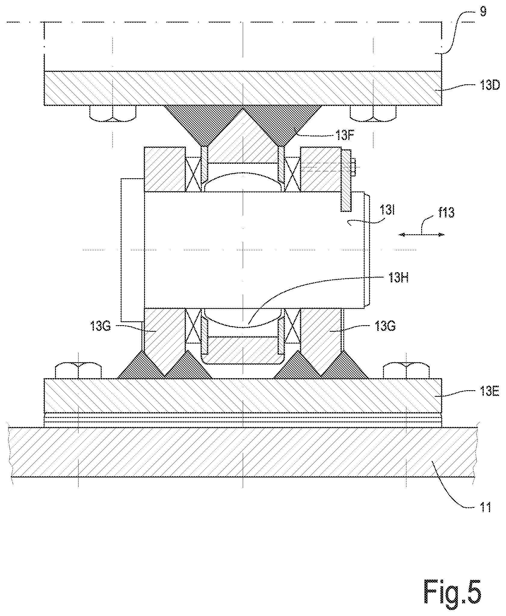 Patent US11814978 Figure 5 – Multi-point mounting system for rotating machinery