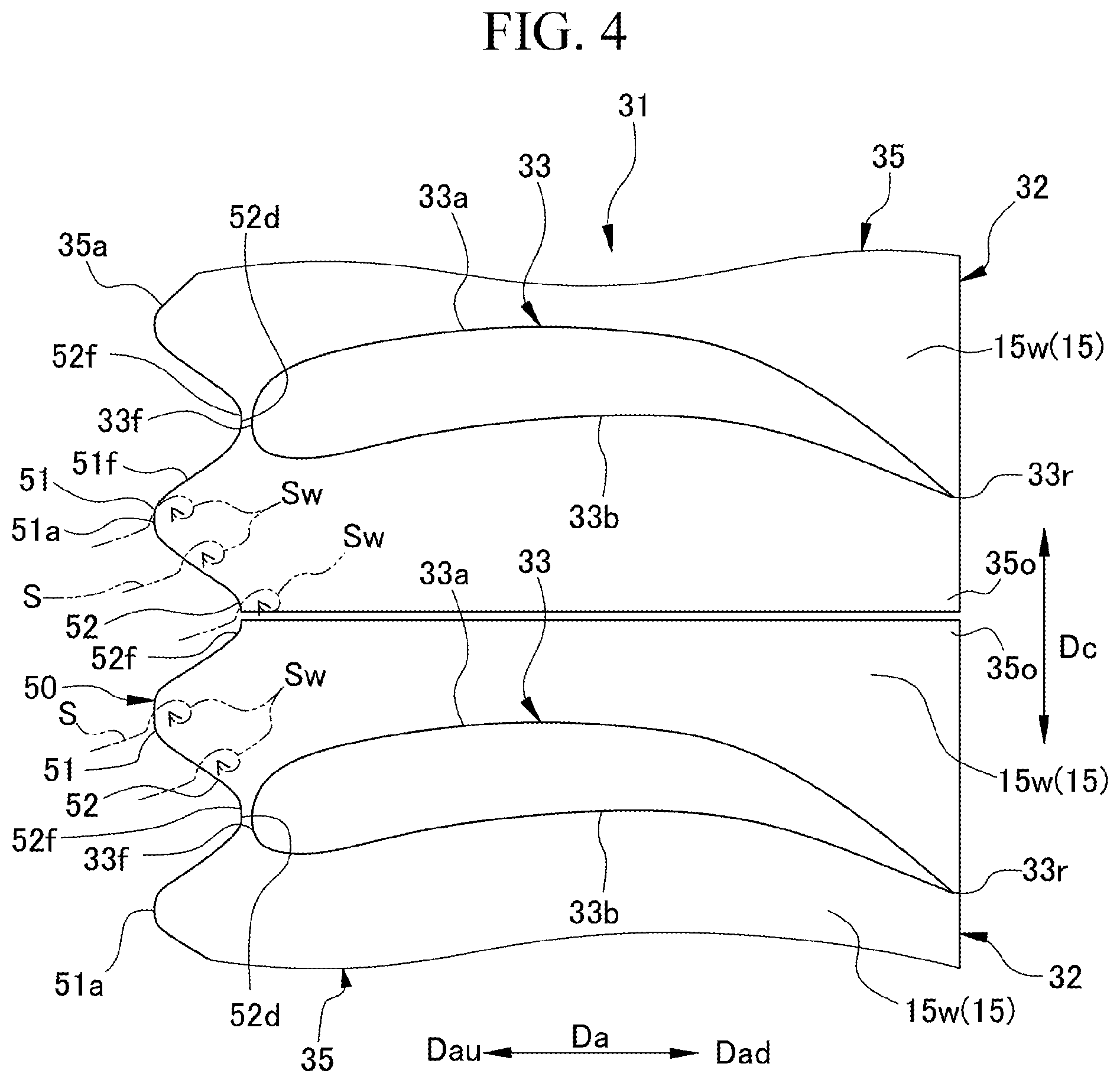 Patent US11814981 Figure 4 – Turbine blade and steam turbine