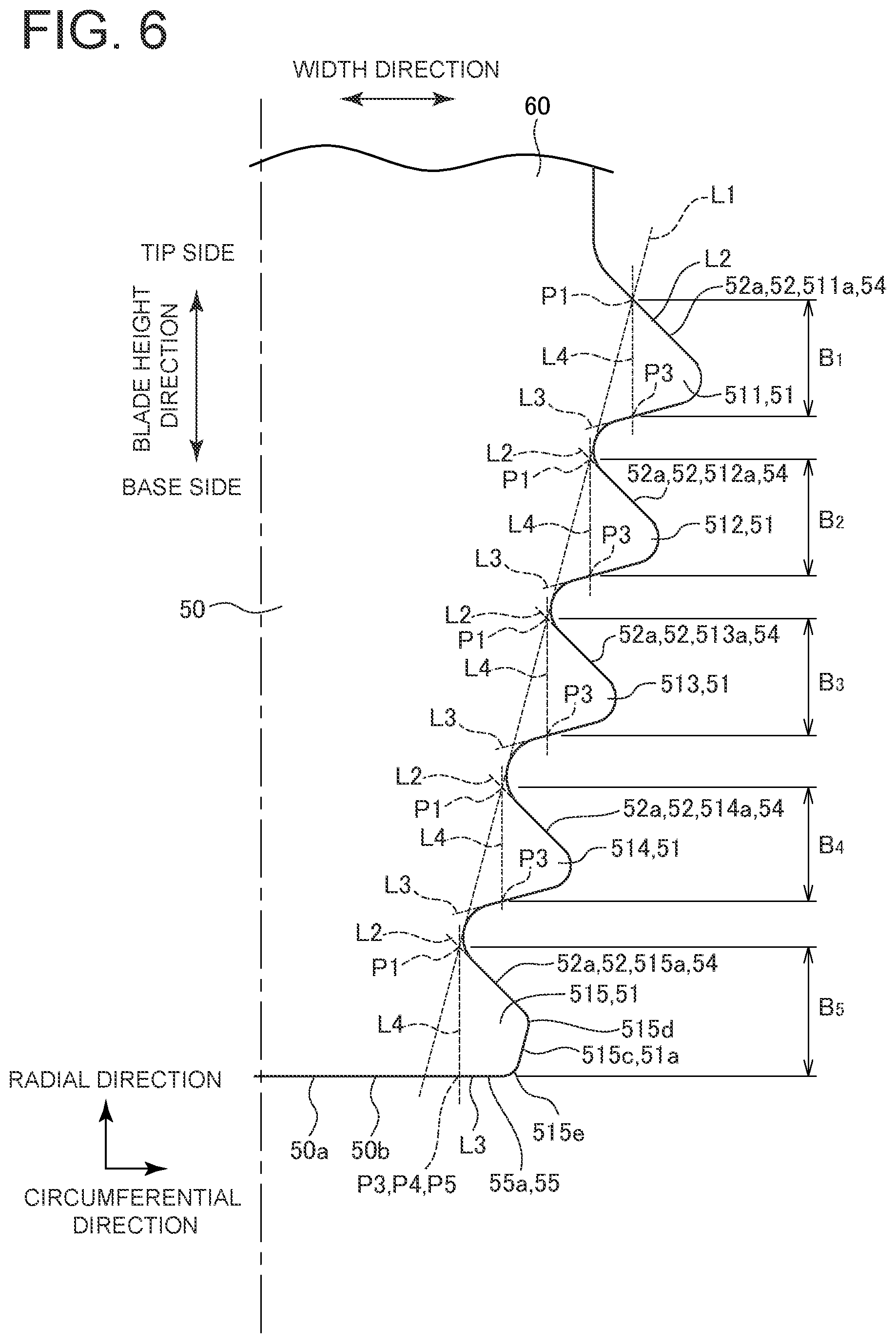 Patent US11814986 Figure 6 – Turbine rotor blade, turbine rotor blade assembly, gas turbine, and repair method for gas turbine