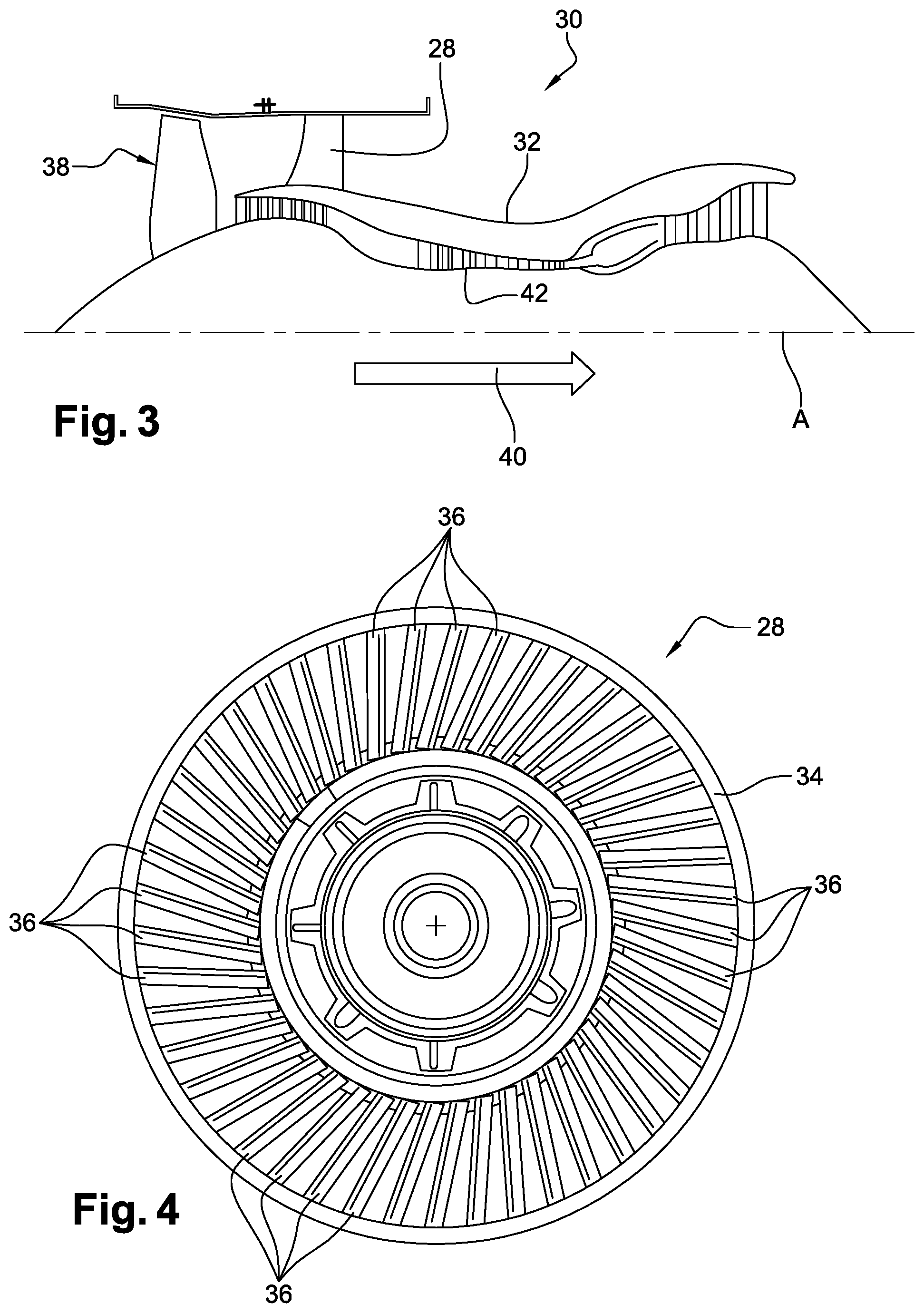Patent US11814987 Figure 2 – Turbine engine comprising a straightening assembly