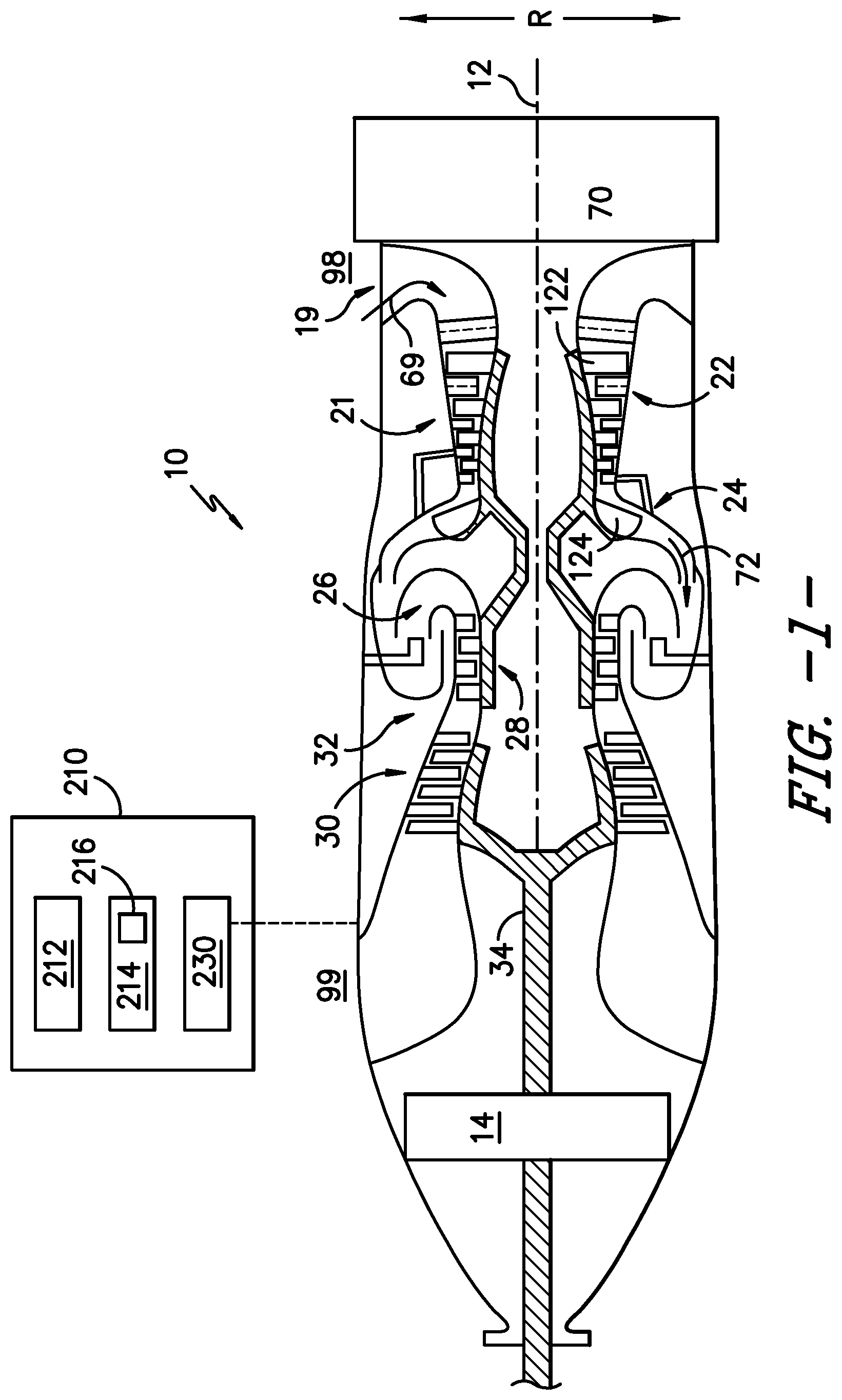 Patent US11814988 — Turbomachine and system for compressor operation — Figure 1