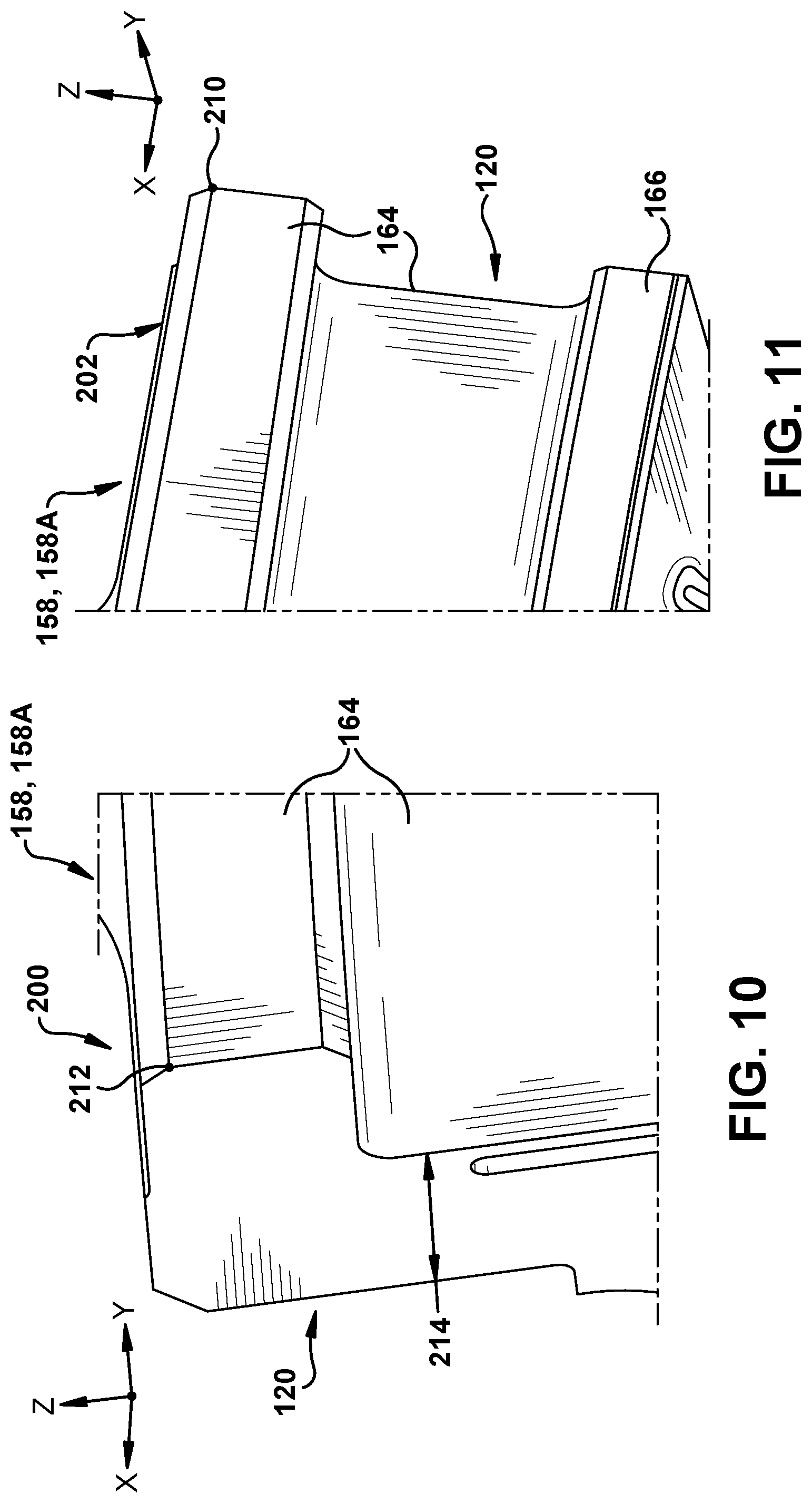 Patent US11814991 Figure 10 – Turbine nozzle assembly with stress relief structure for mounting rail