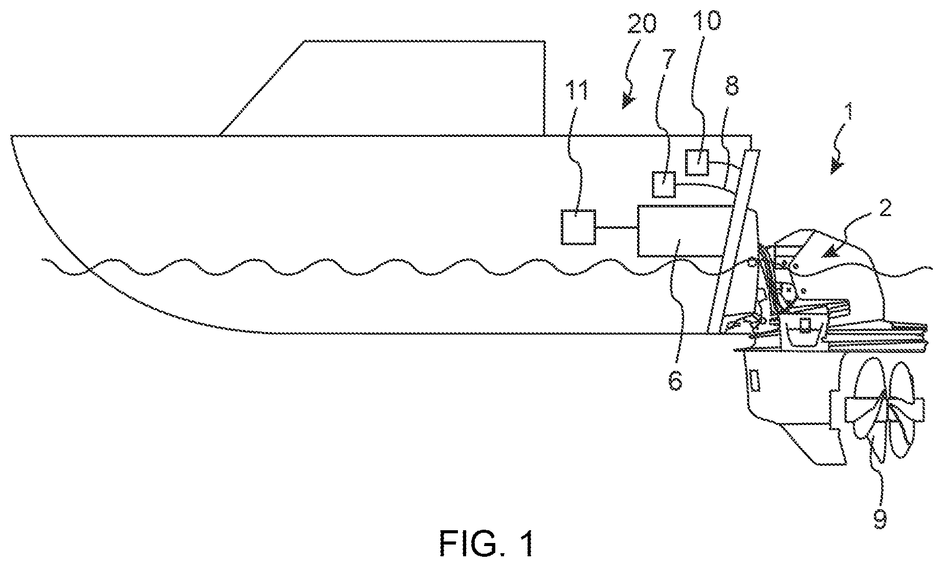 Patent US11814993 Figure 1 – Method and system for checking an oil level in a marine drive unit