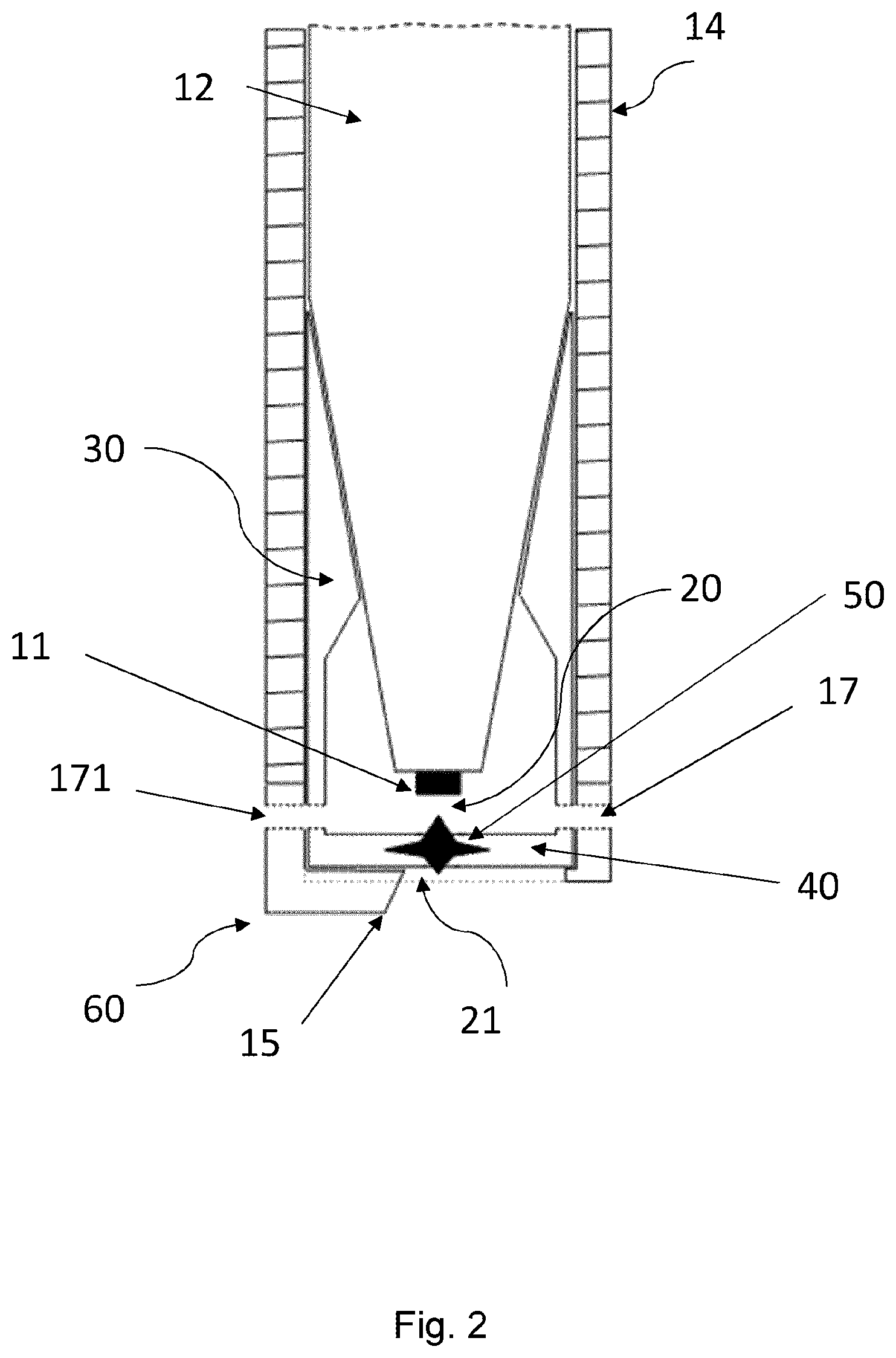 Patent US11815005 Figure 2 – Passive prechamber spark plug