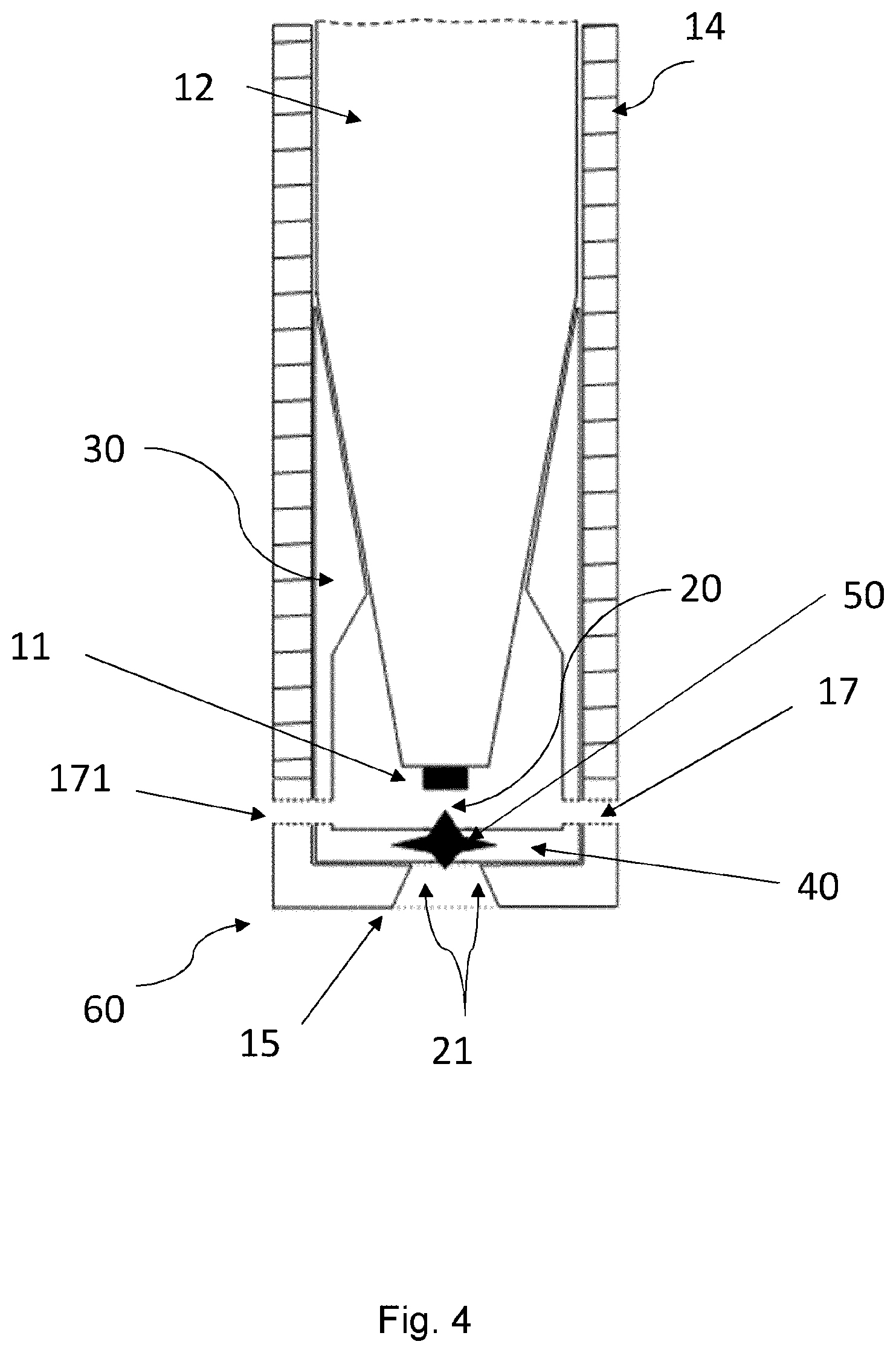 Patent US11815005 Figure 4 – Passive prechamber spark plug