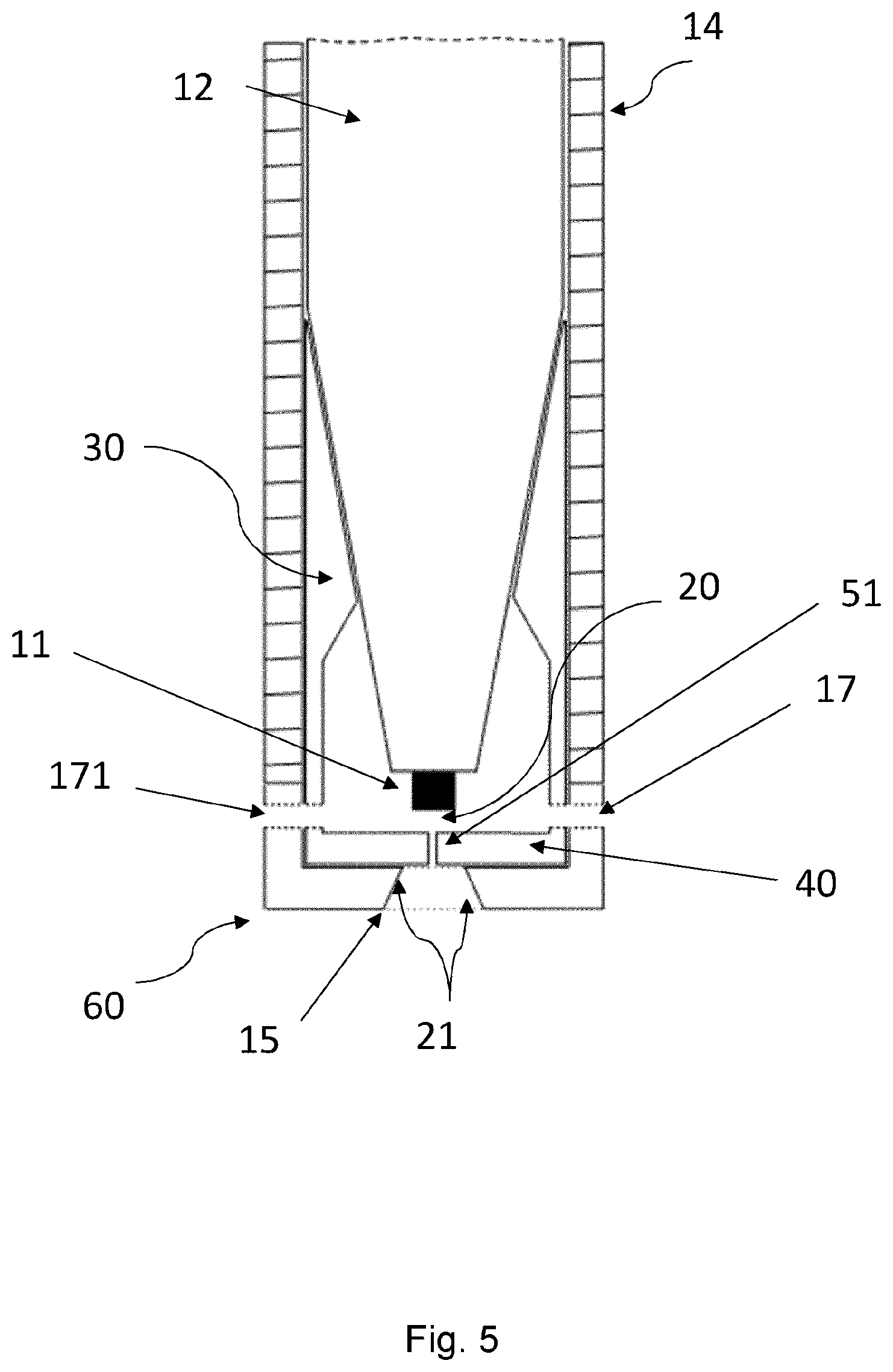 Patent US11815005 Figure 5 – Passive prechamber spark plug