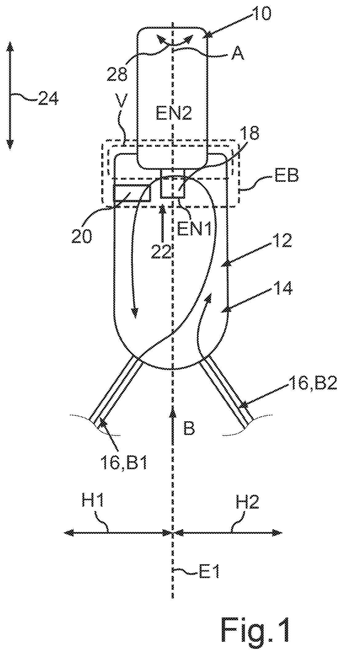 Patent US11815006 Figure 1 – Pre-chamber spark plug for a combustion chamber of an internal combustion engine, internal combustion engine, and motor vehicle
