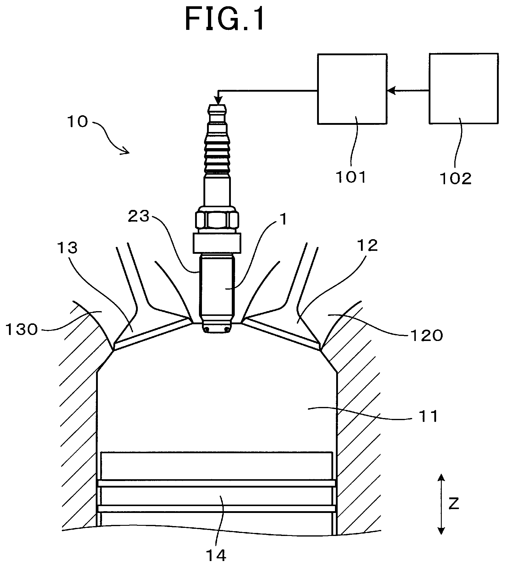 Patent US11815008 Figure 1 – Ignition system for internal combustion engine