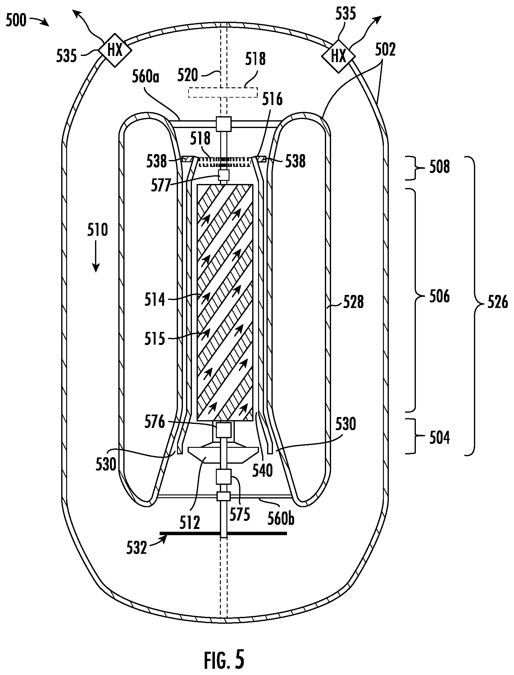 Patent US11815013 Figure 5 – Integrated system for converting nuclear energy into electrical, mechanical, and thermal energy